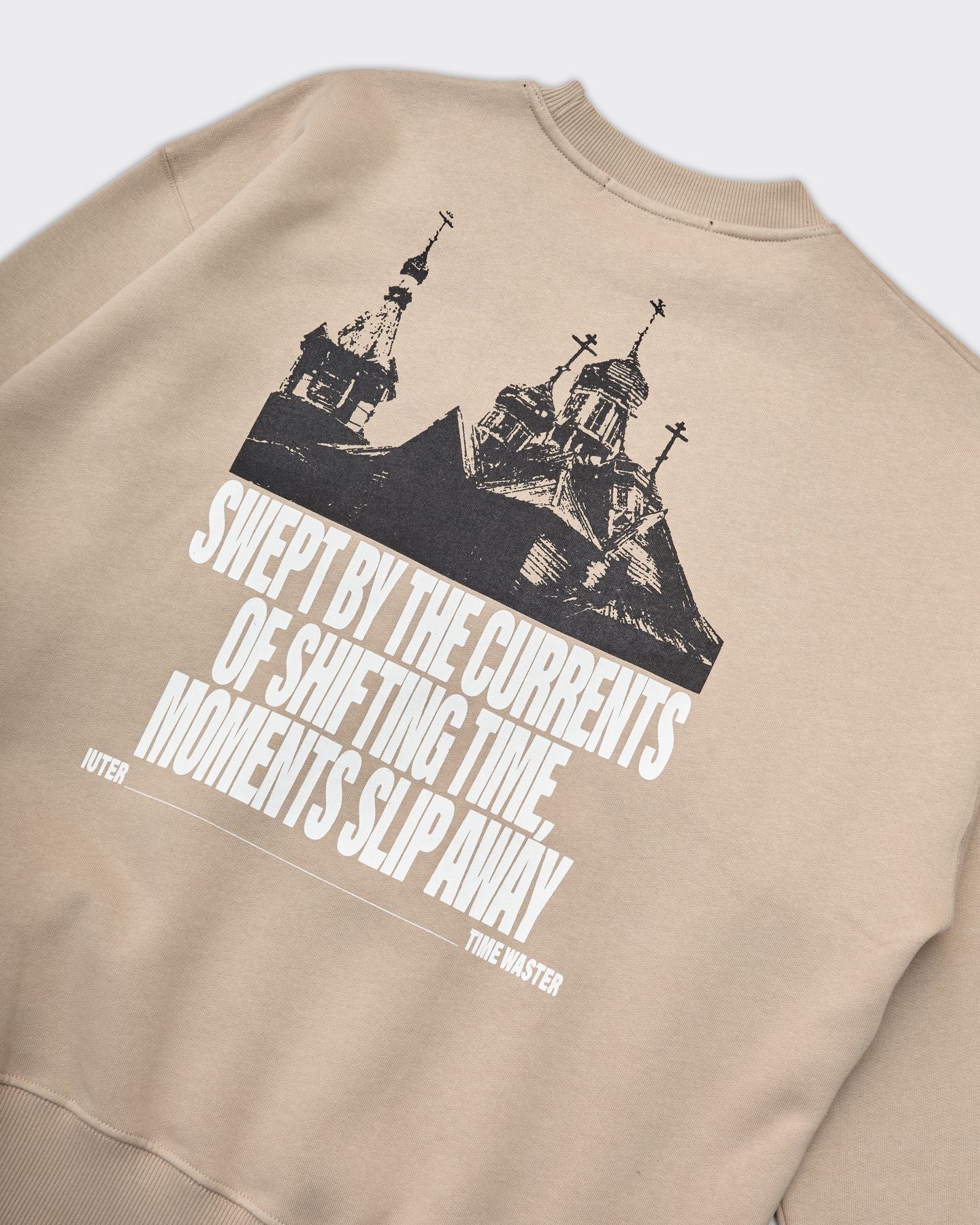 Beige TIME WASTER Crew Neck Sweatshirt