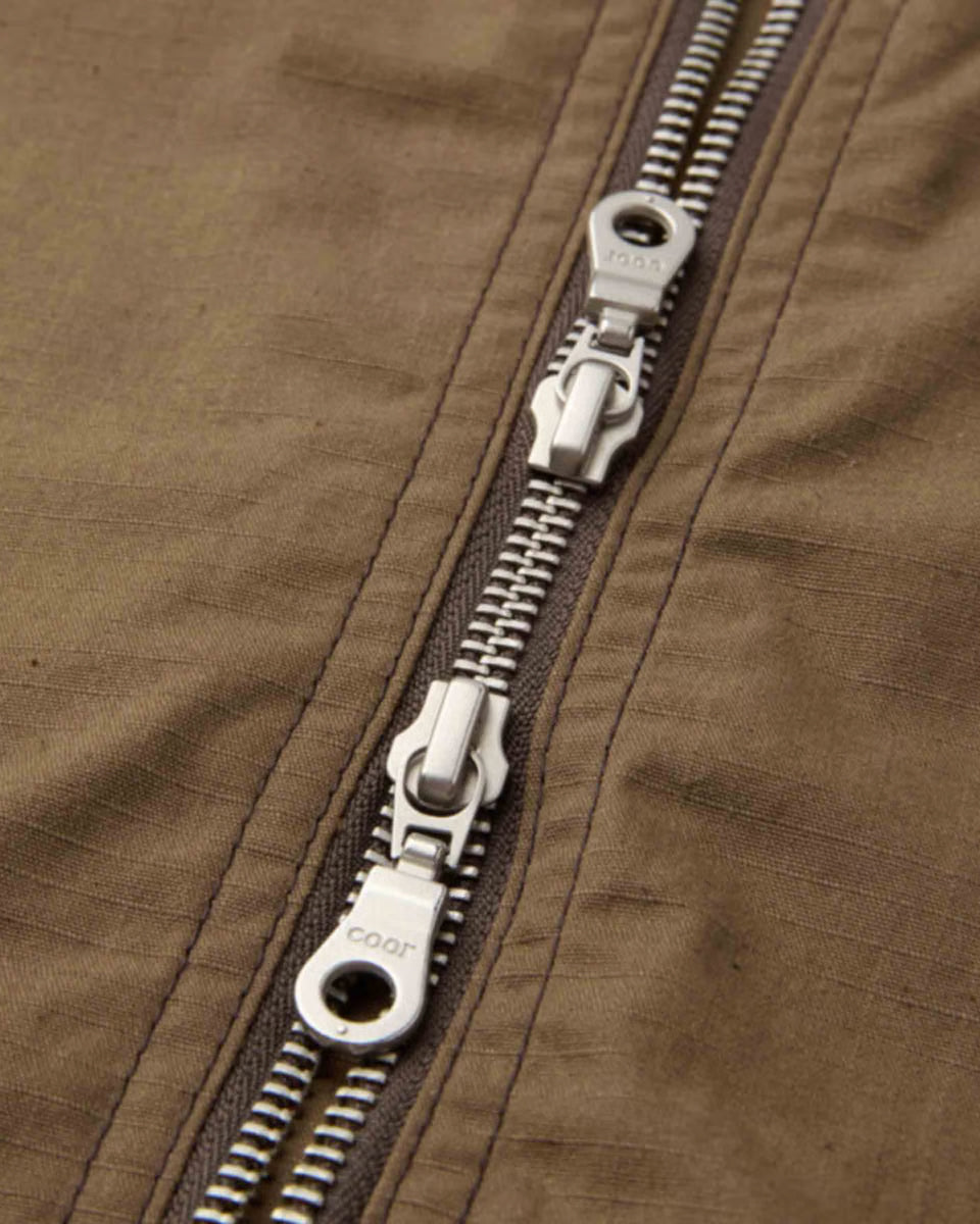 Giacca Stand Collar Waxed Cotton Dark Brown