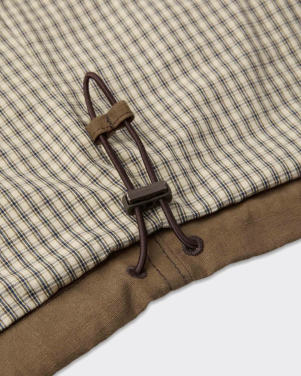 Giacca Stand Collar Waxed Cotton Dark Brown