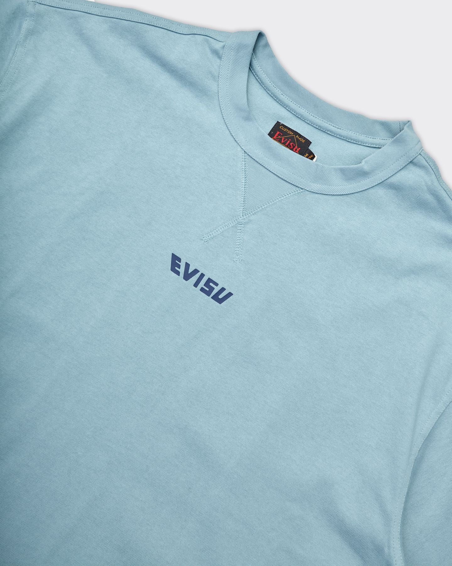 T-Shirt Evisu & Virtual Vacation Print Blu