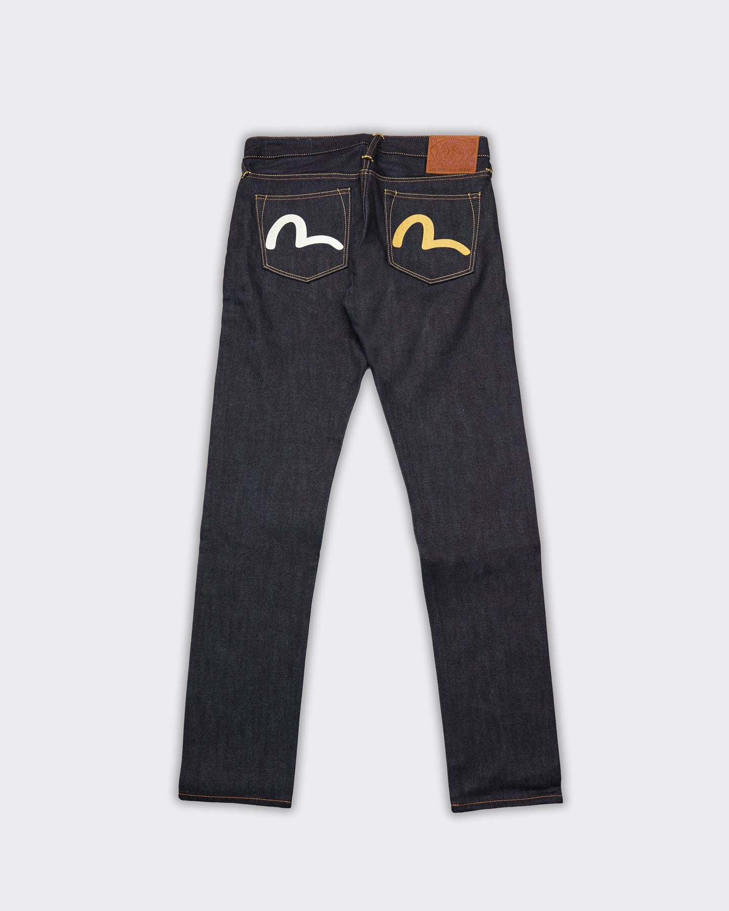 Denim Jeans Seagull Printed Pocket Denim Blue