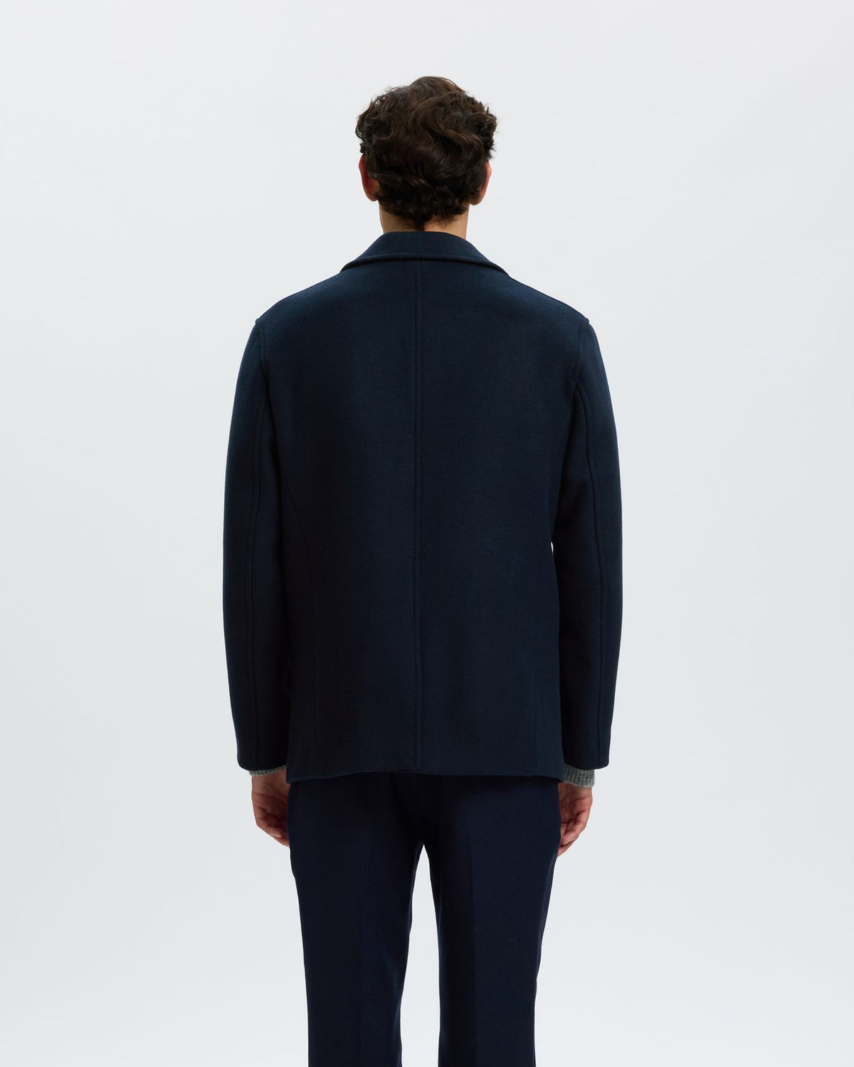 Cappotto Peacoat Archive Wool Blend Sky Captain Blu