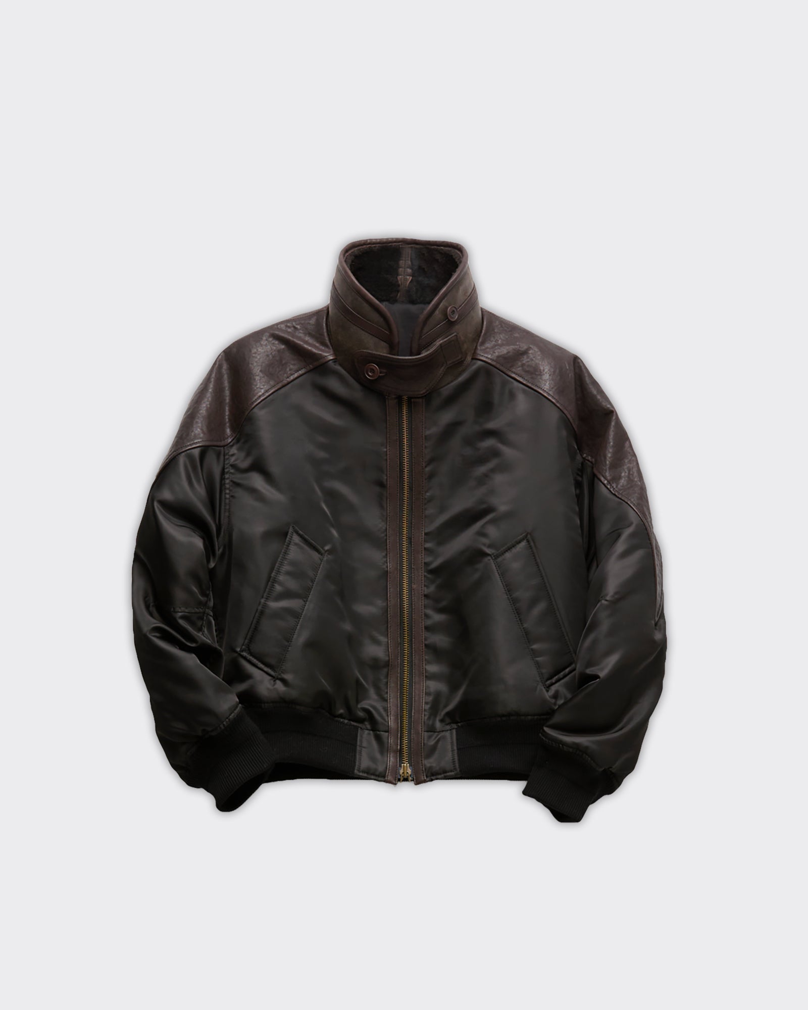 Giacca High-Neck MA-1 Shearling Mixed Dark Brown