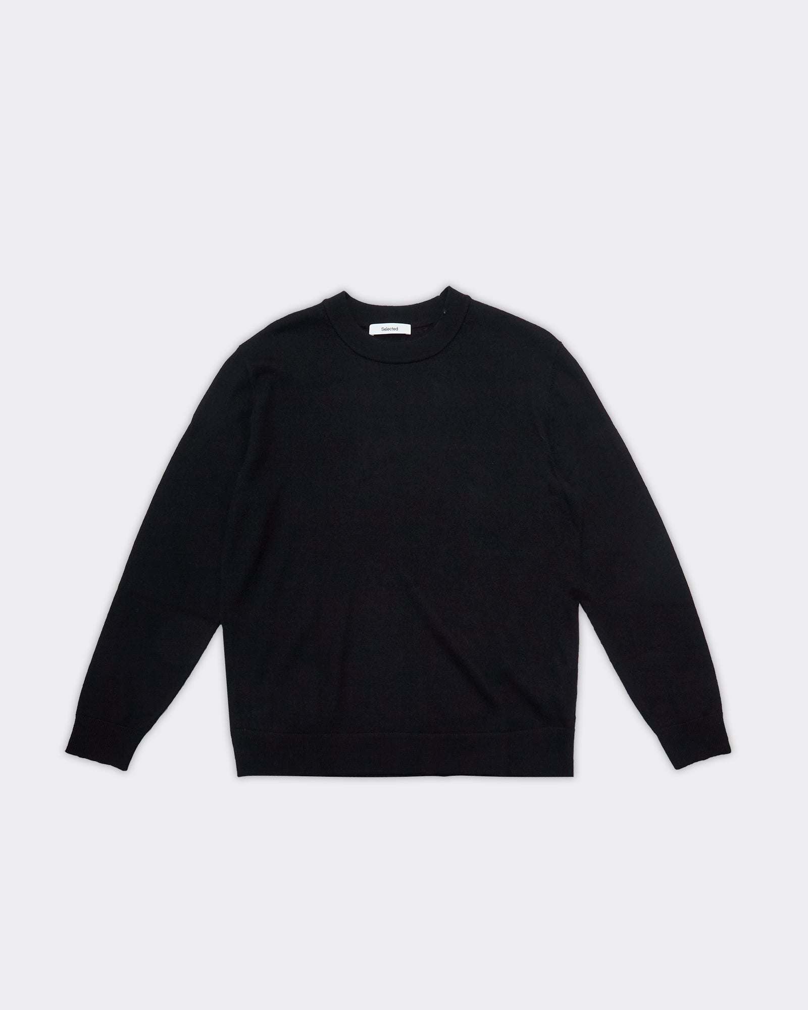 Maglione Relaxed Tray Merino Brushed Nero