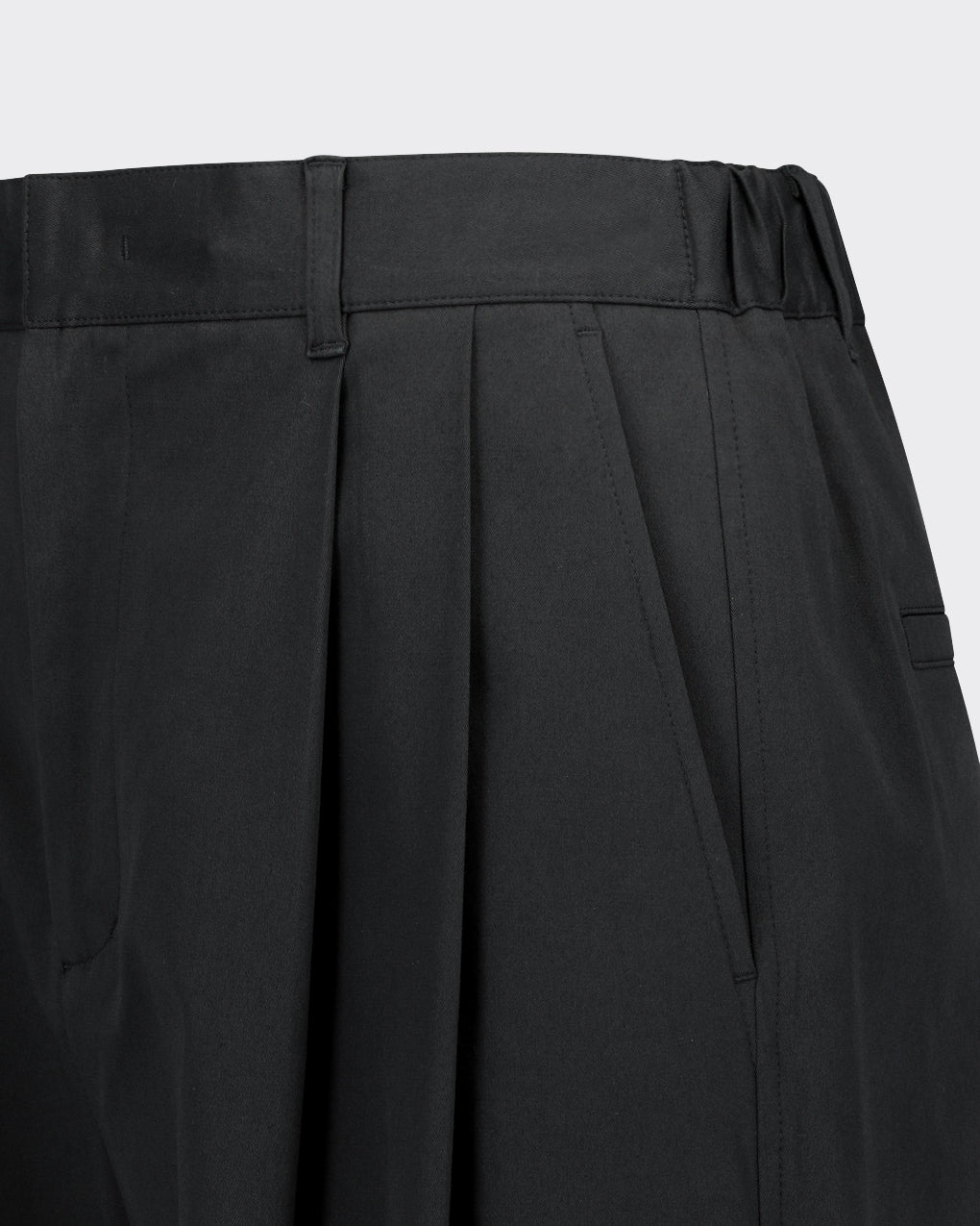 Pantaloni Two Tuck Wide Banding Neri