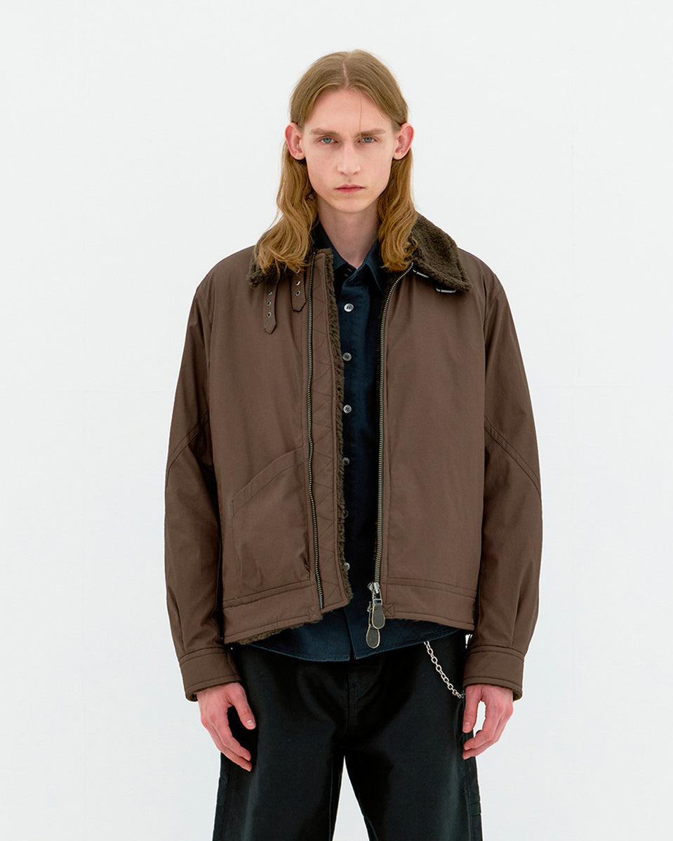 Giacca Fur Lined Cotton B-3 Dark Brown