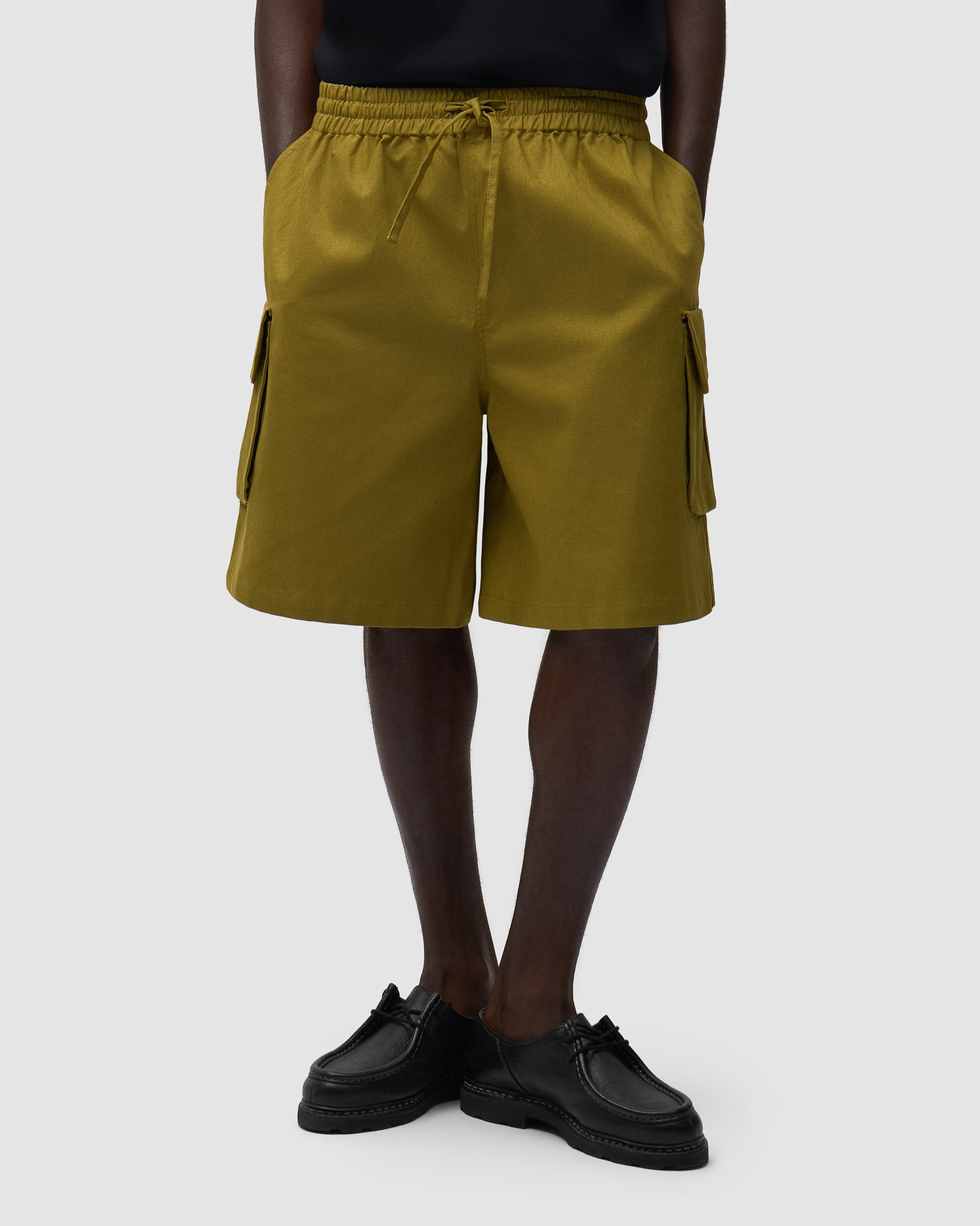 Shorts Linen Cargo Verdi