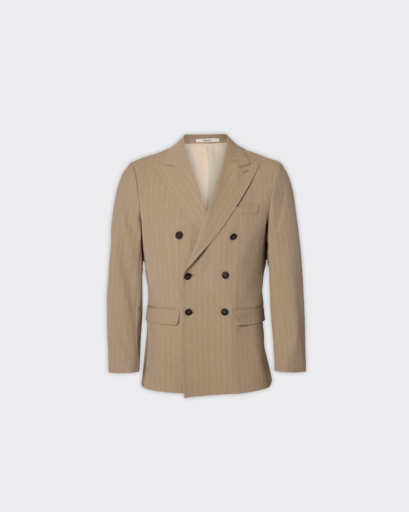 Blazer Slim Flex Pinstriped Sand