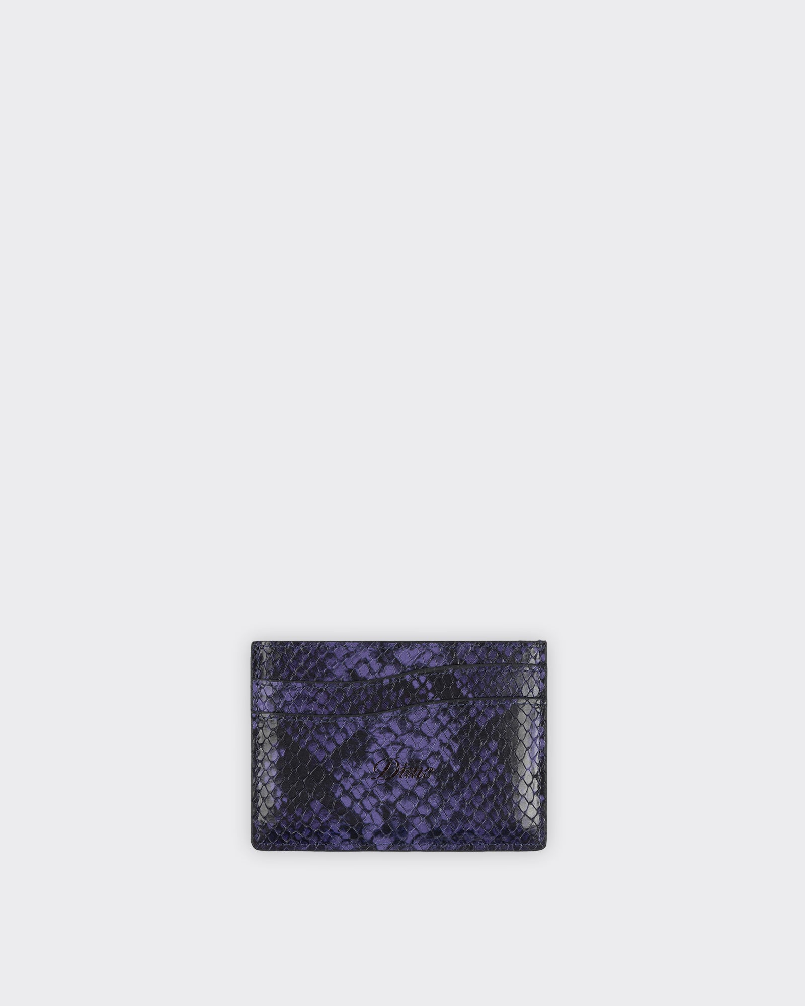 Cardholder Embossed Leather Purple Snake