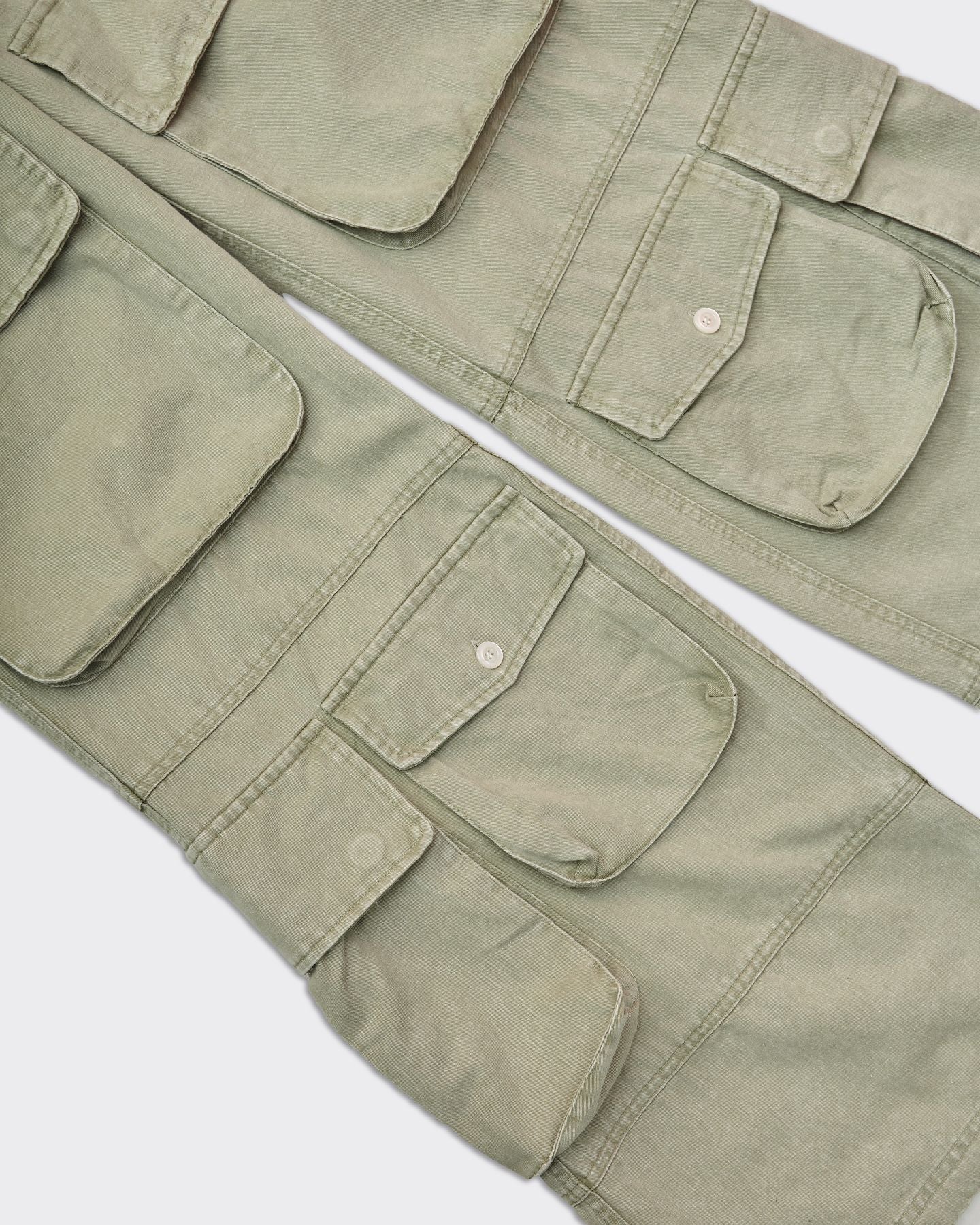 Cargo Wide Trousers Green