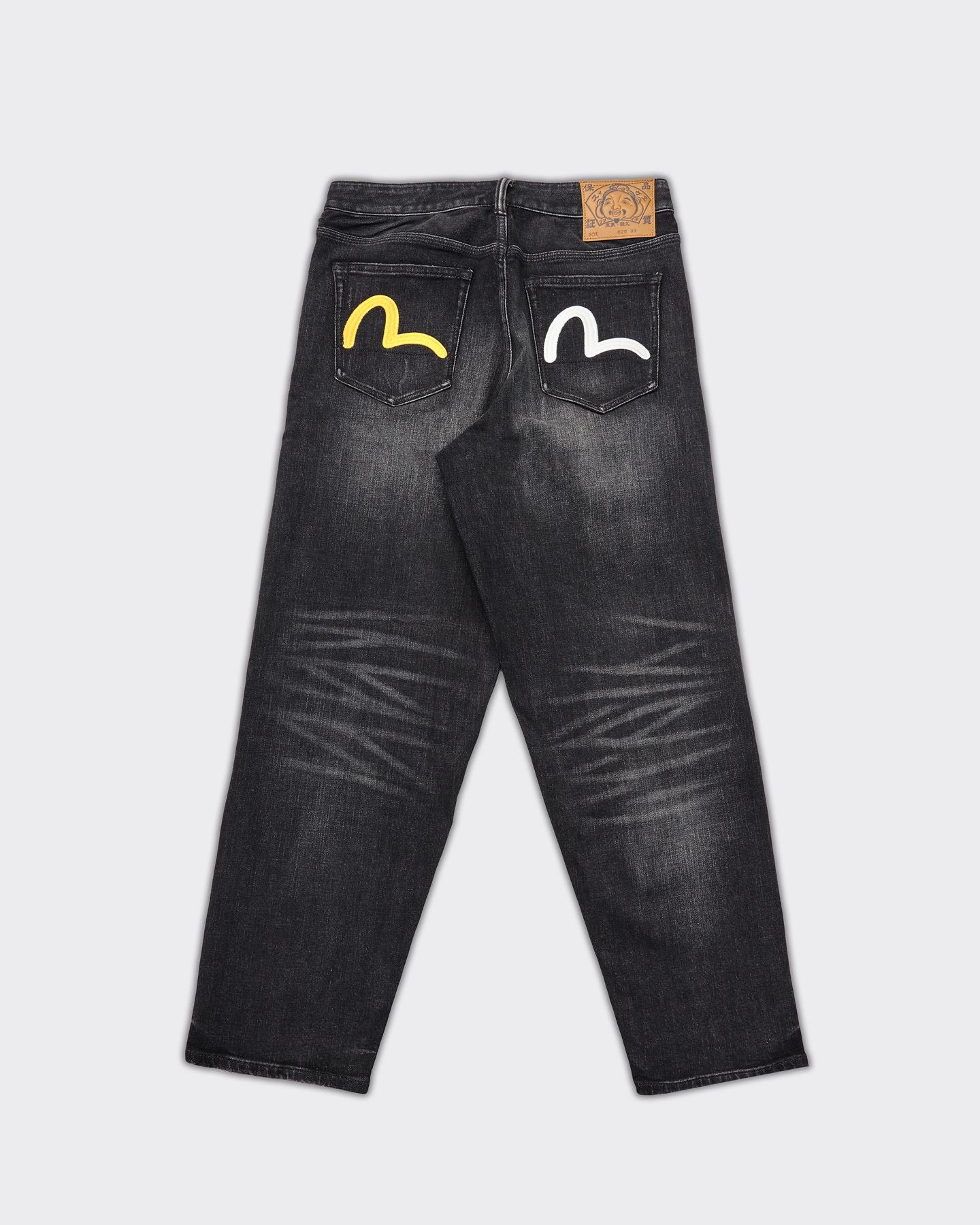 Jeans Seagull Embroidery & Virtual Vacation Print Denim Nero