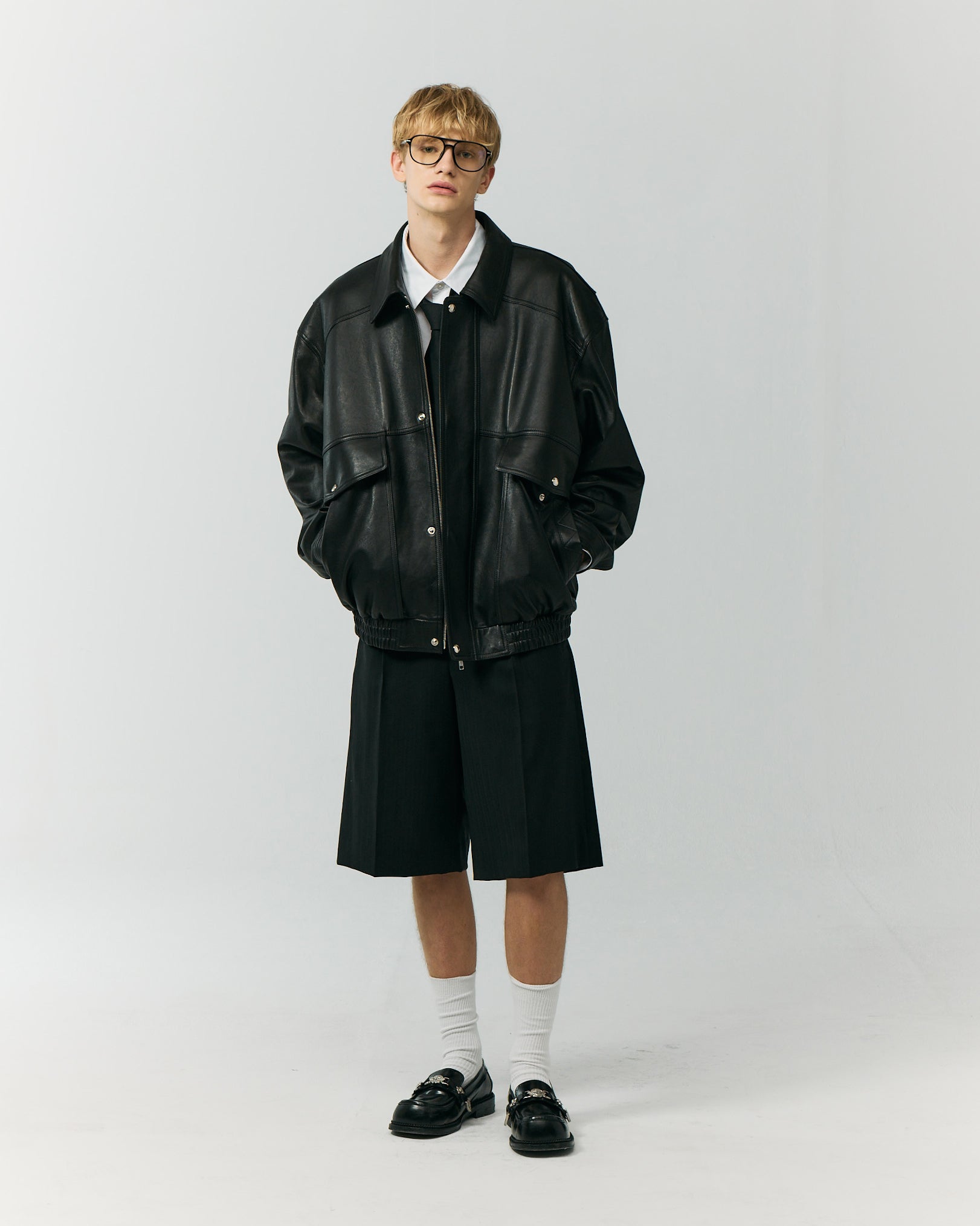 Shorts Bermuda Pleated Neri