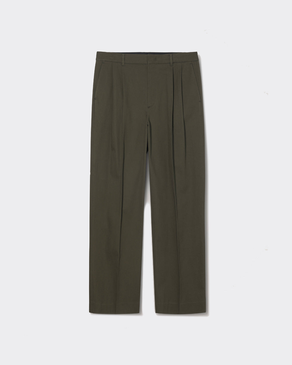 Pantaloni Double Pleated Wide Chino Khaki