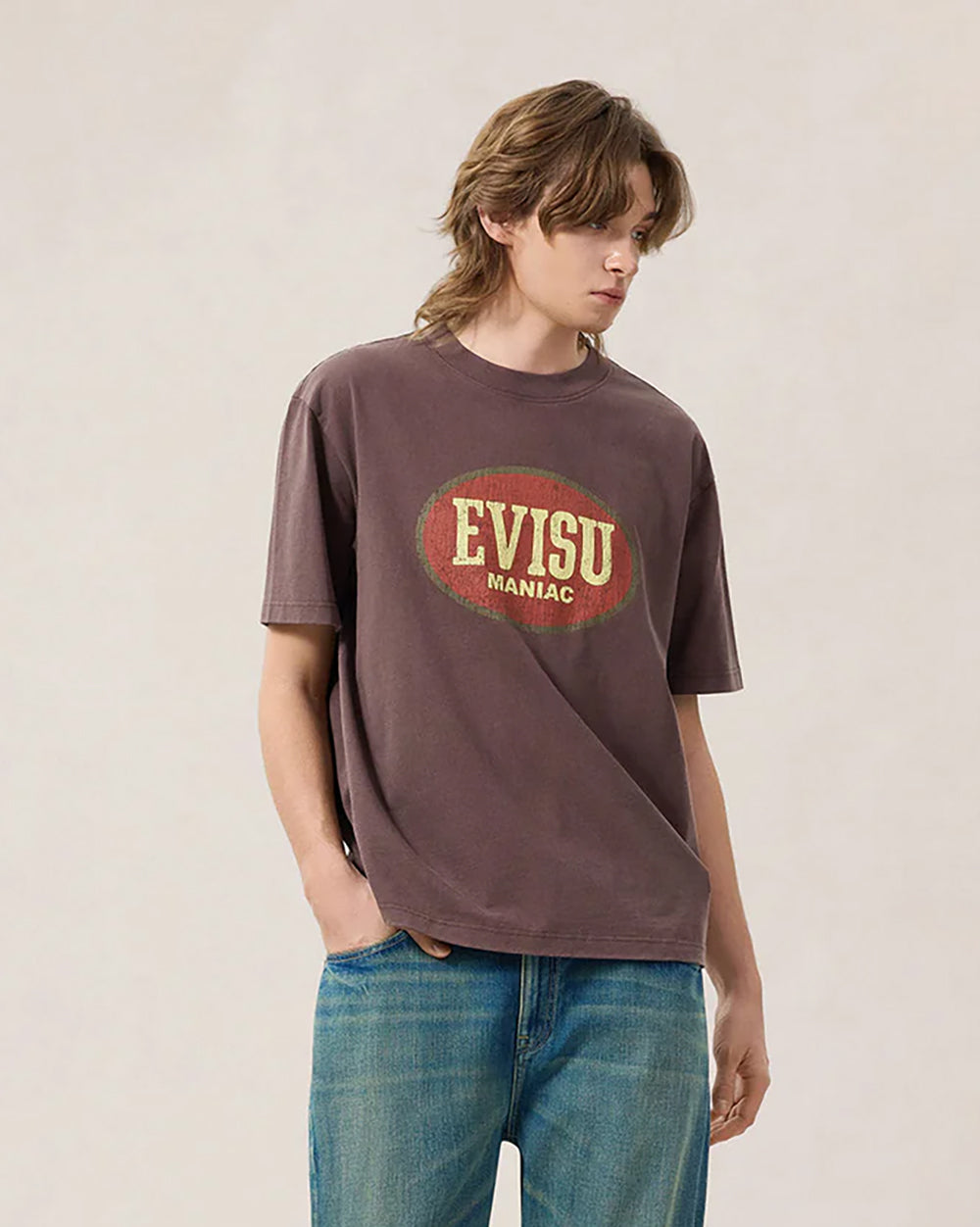T-Shirt Evisu Maniac Marrone