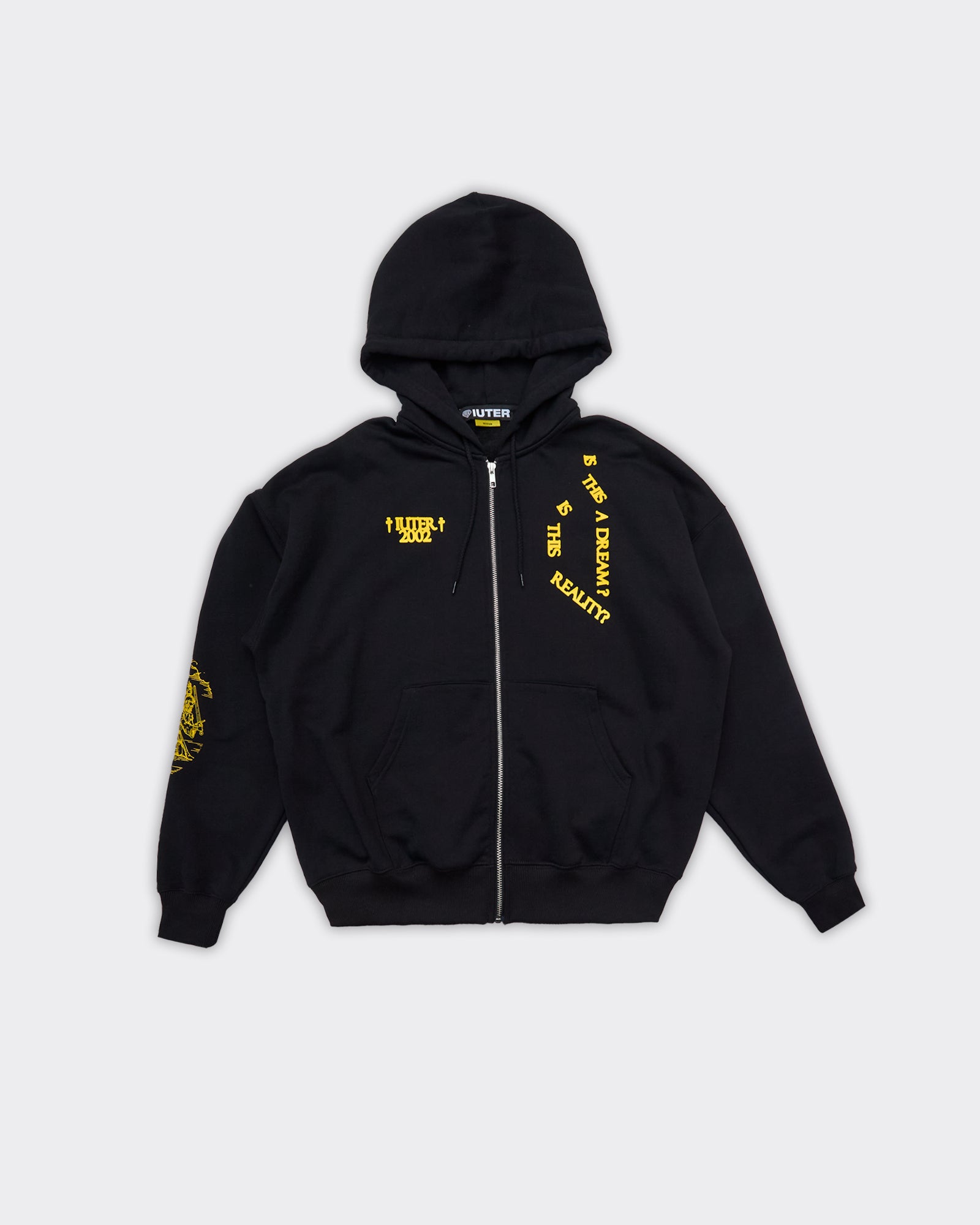 Felpa Con Cappuccio Reality Zip Nera