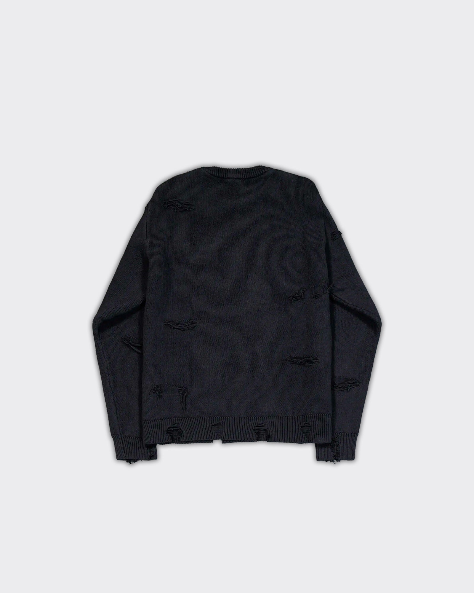 Maglione Distressed Logo Nero