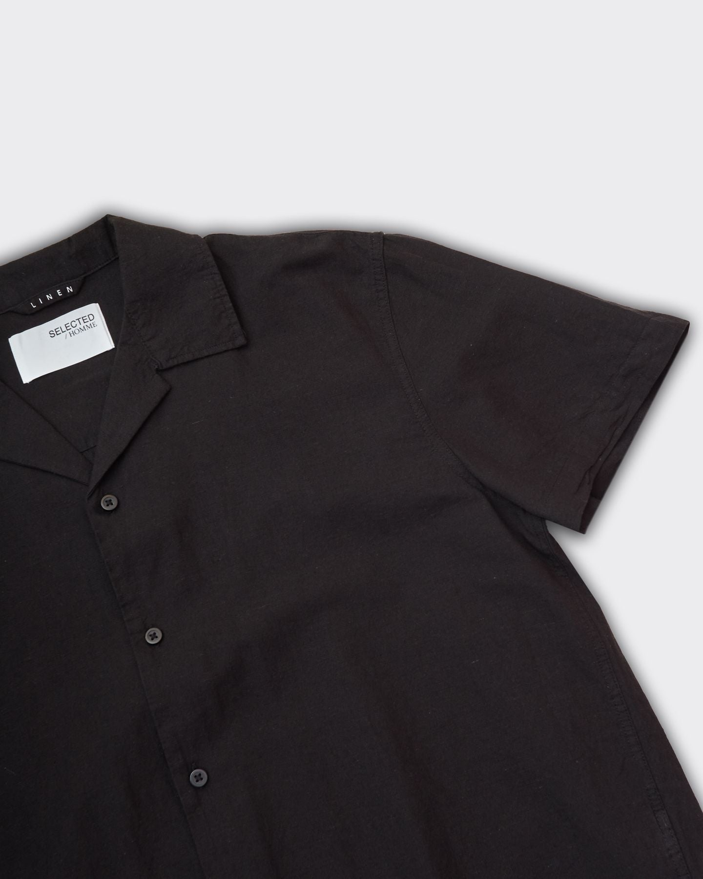 Linen Resort Shirt Black