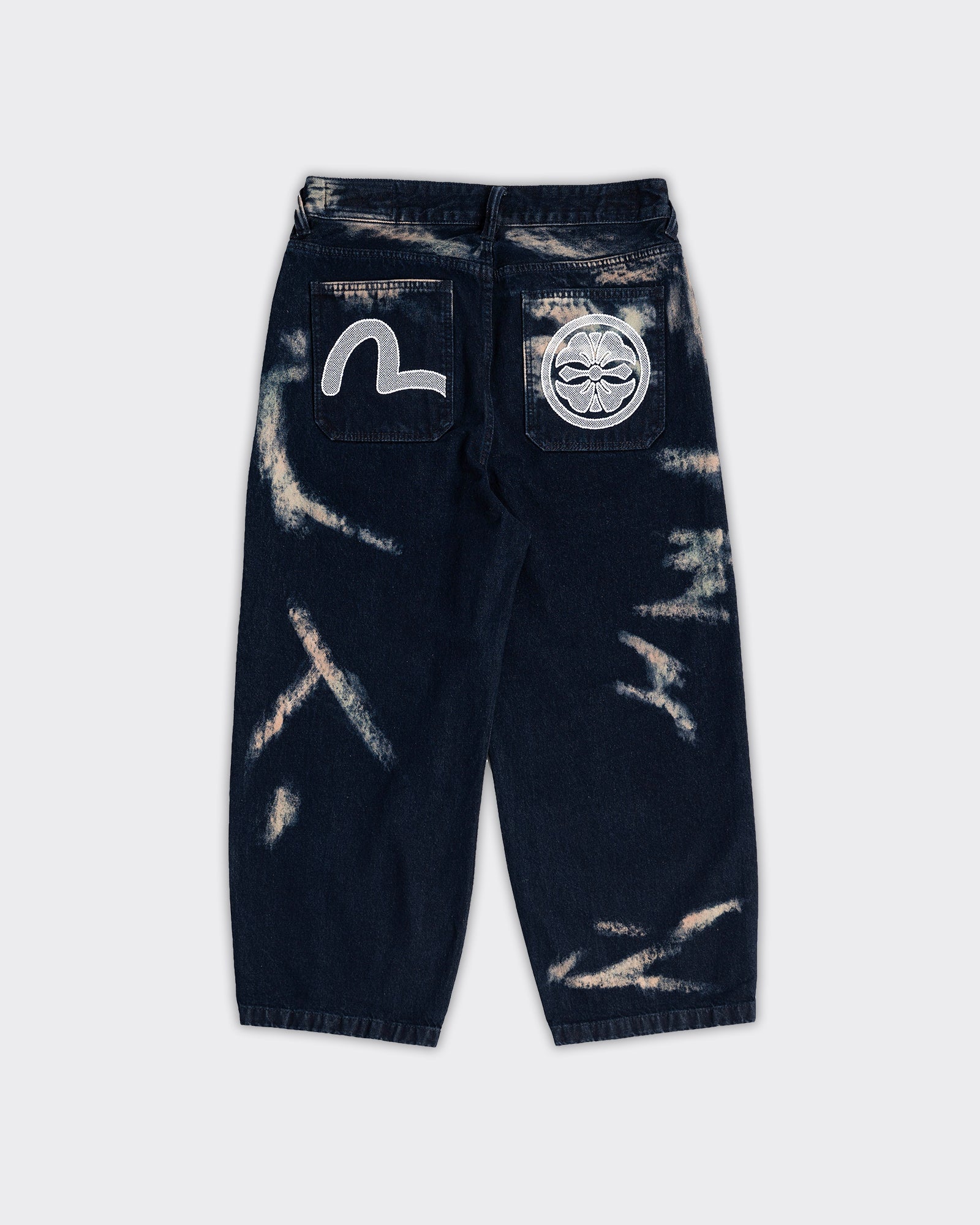 Jeans Tie-Dye Printed Seagull Denim Indigo