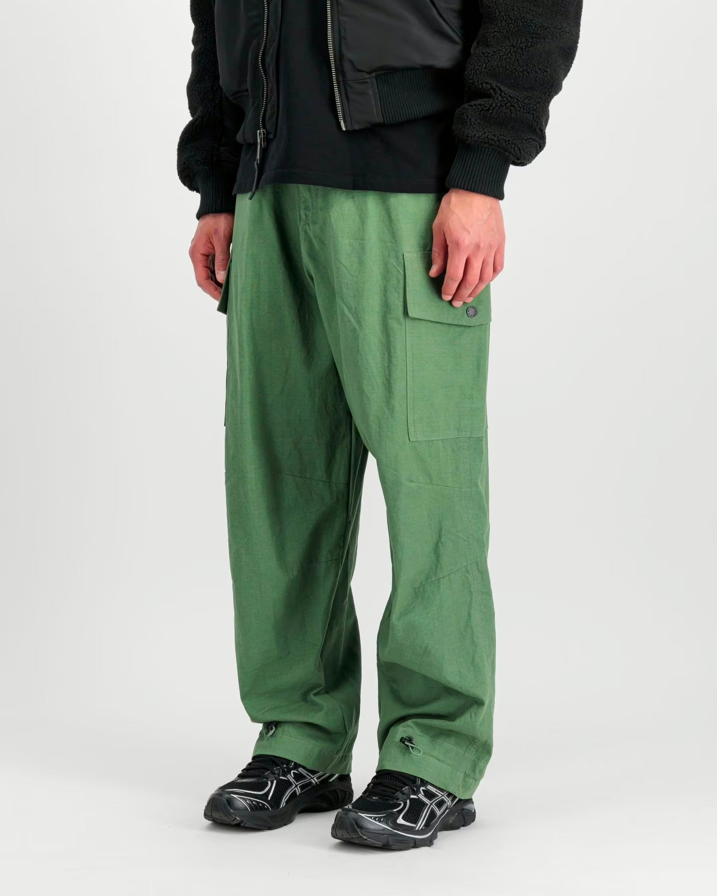 Vintage Green Ripstop Cargo Trousers