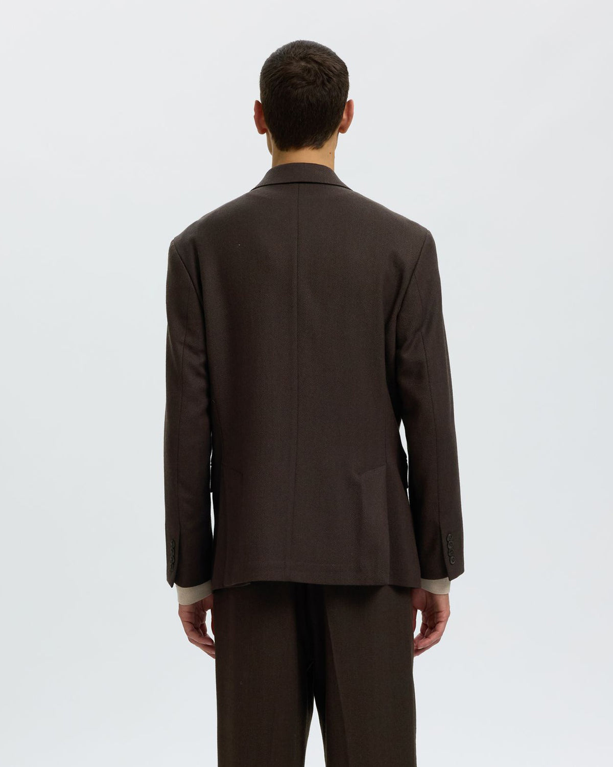 Blazer Relaxed Brooks Wool Blend Delicioso Herringbone