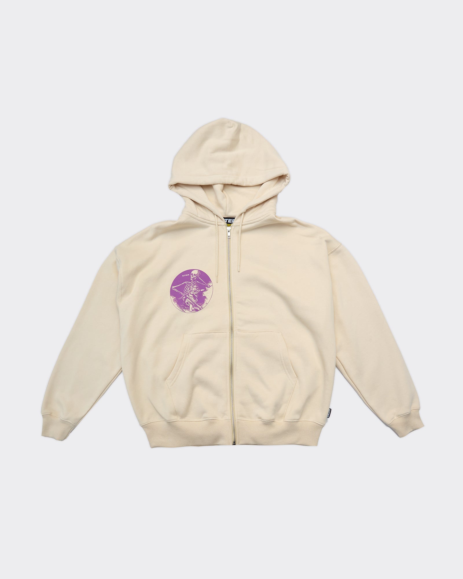 Felpa Con Cappuccio Time Flies Zip Crema