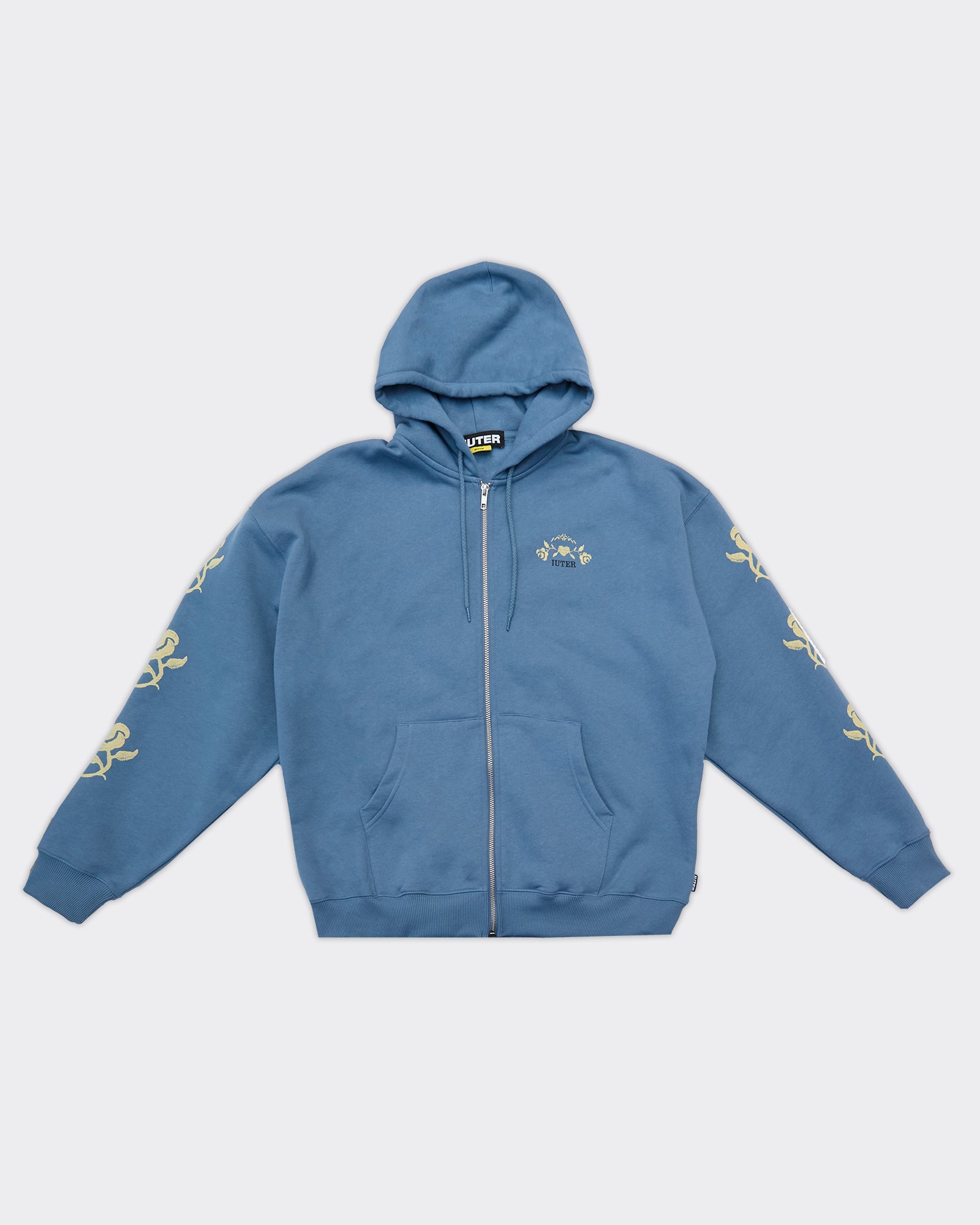 Felpa Con Cappuccio Floral Zip Stormy