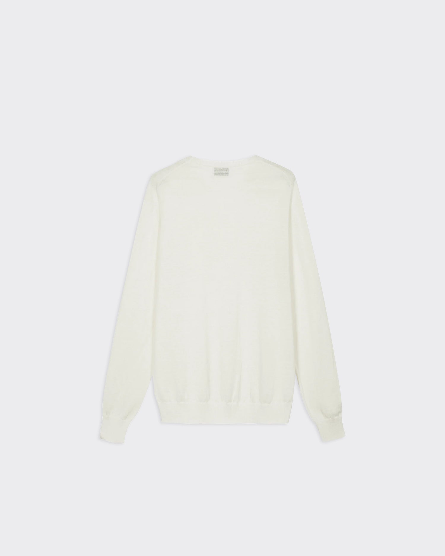 Maglia Girocollo Manica Lunga Lino Bianca