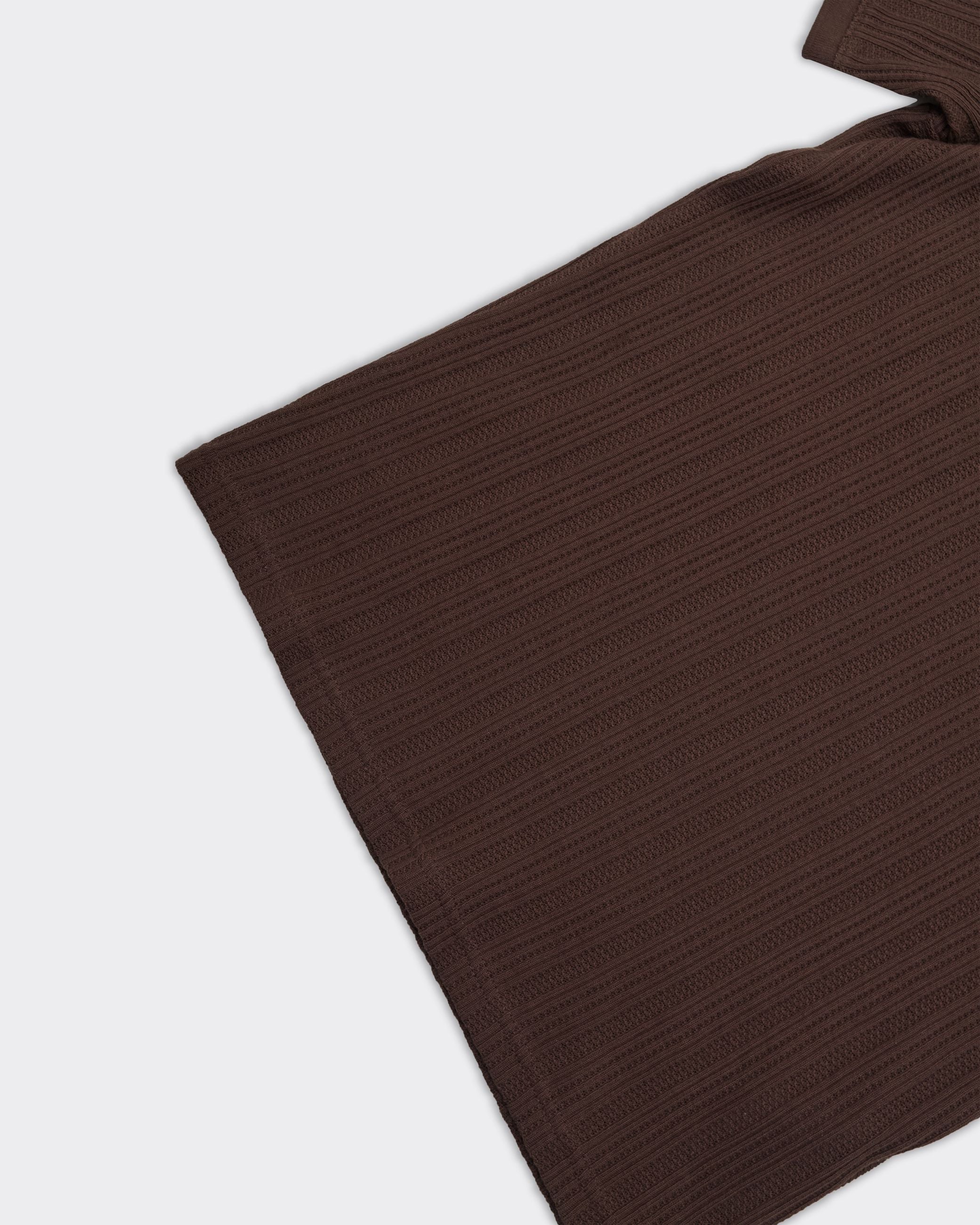 Jaden Jacquard SS Polo Brown