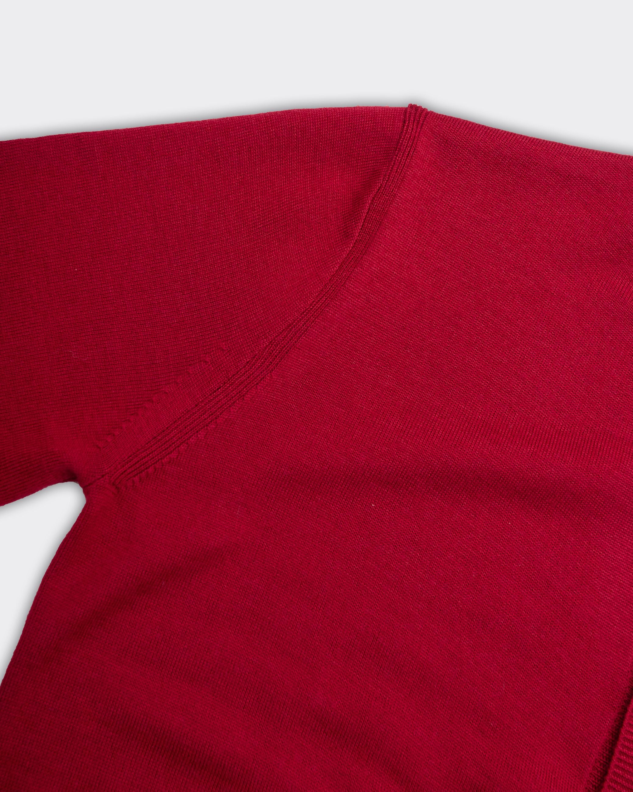 Cardigan Crewneck Super Fine Wool Rosso