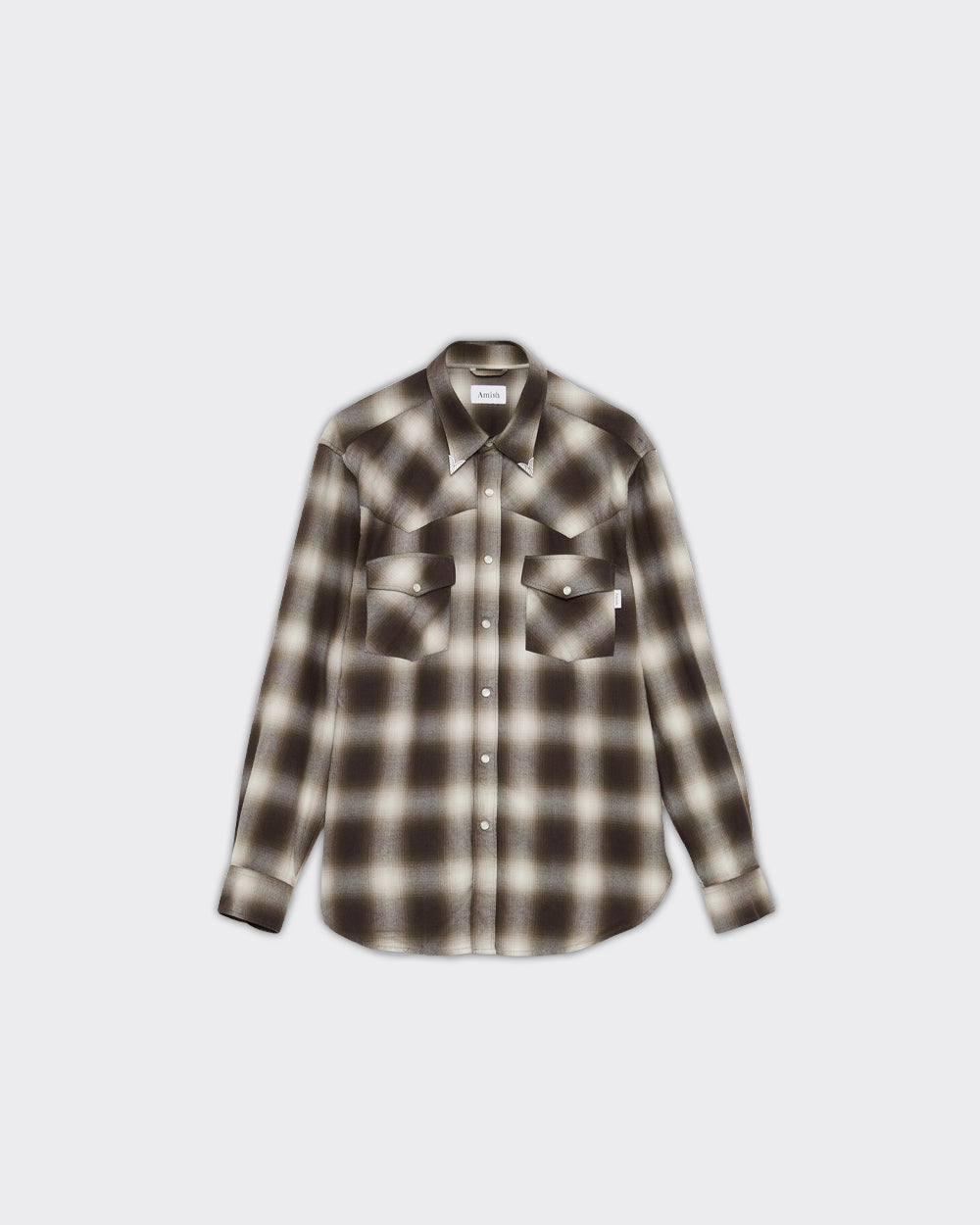 Camicia Texaco Hombre Plaid Washed Marrone