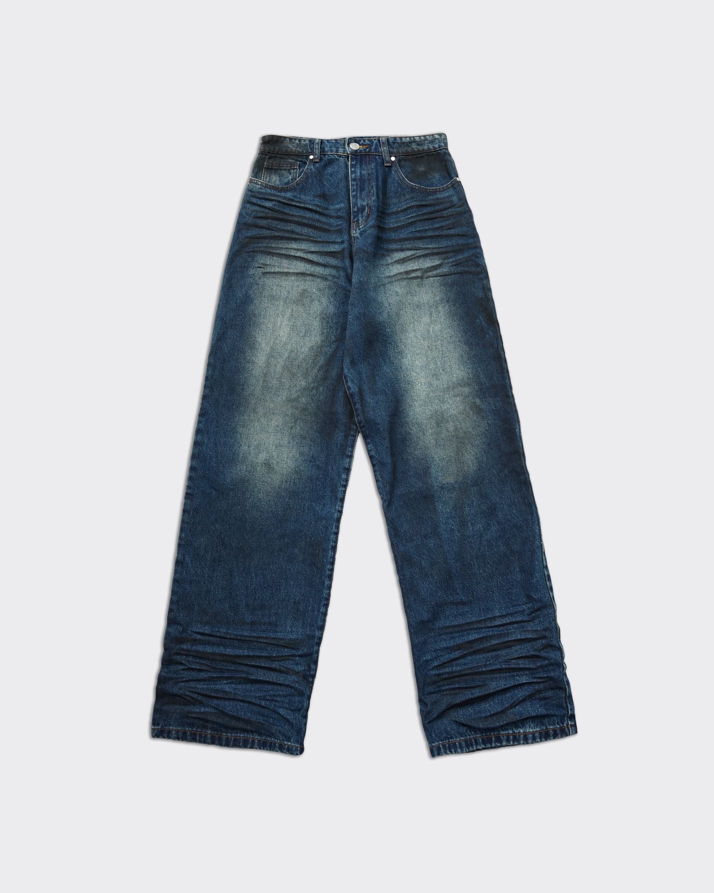 Pantaloni Baggie Denim Blu