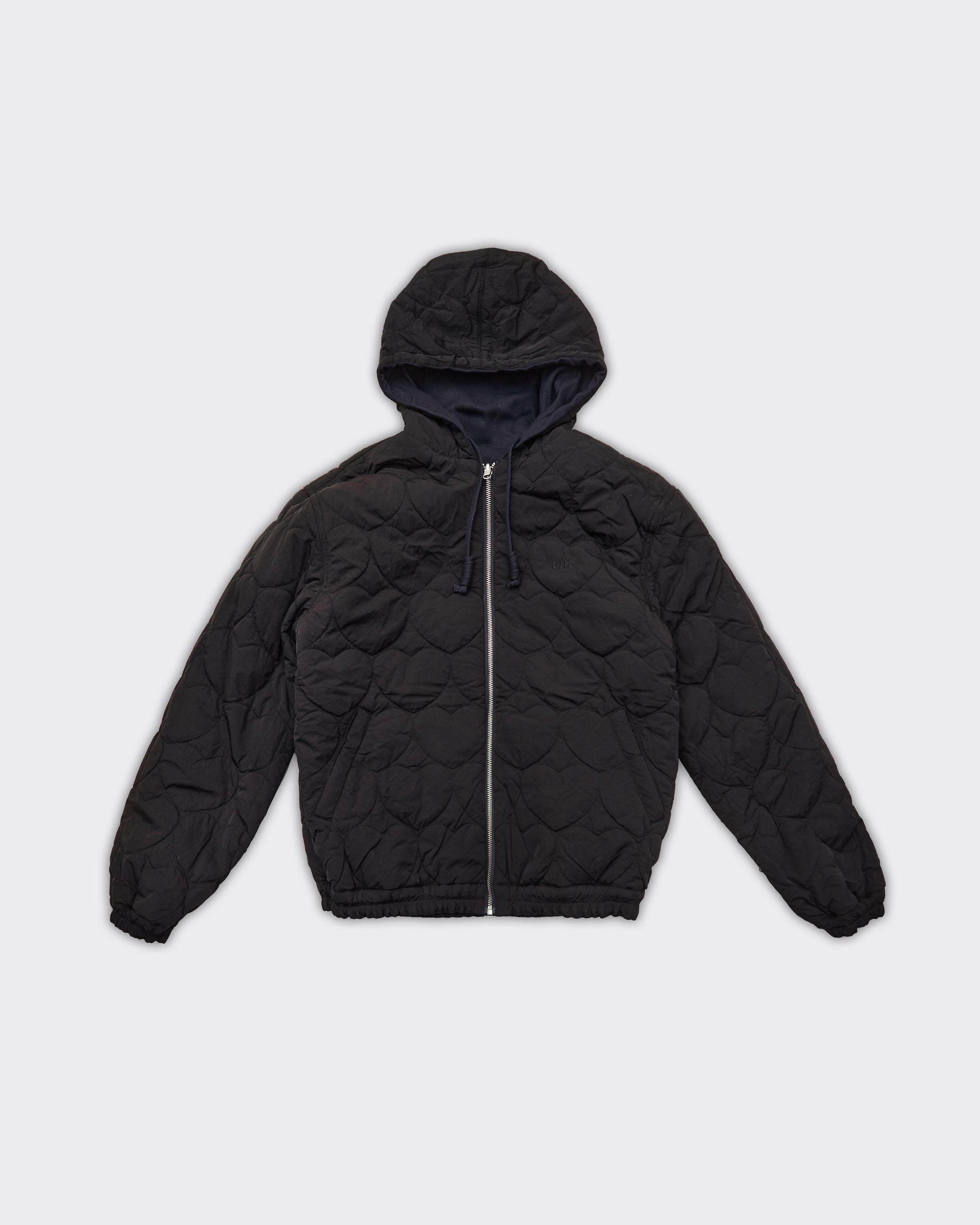 Navy Hooded Reversible Jacket