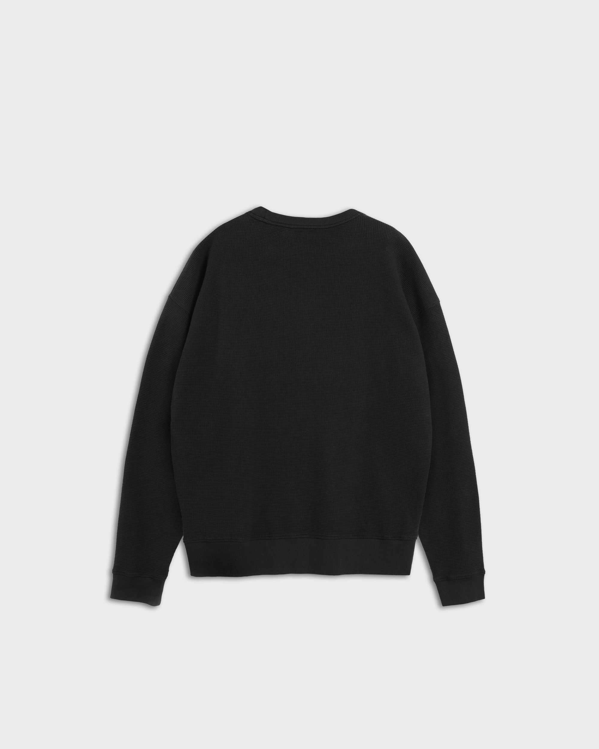 Crewneck Versatile Waffle Nera