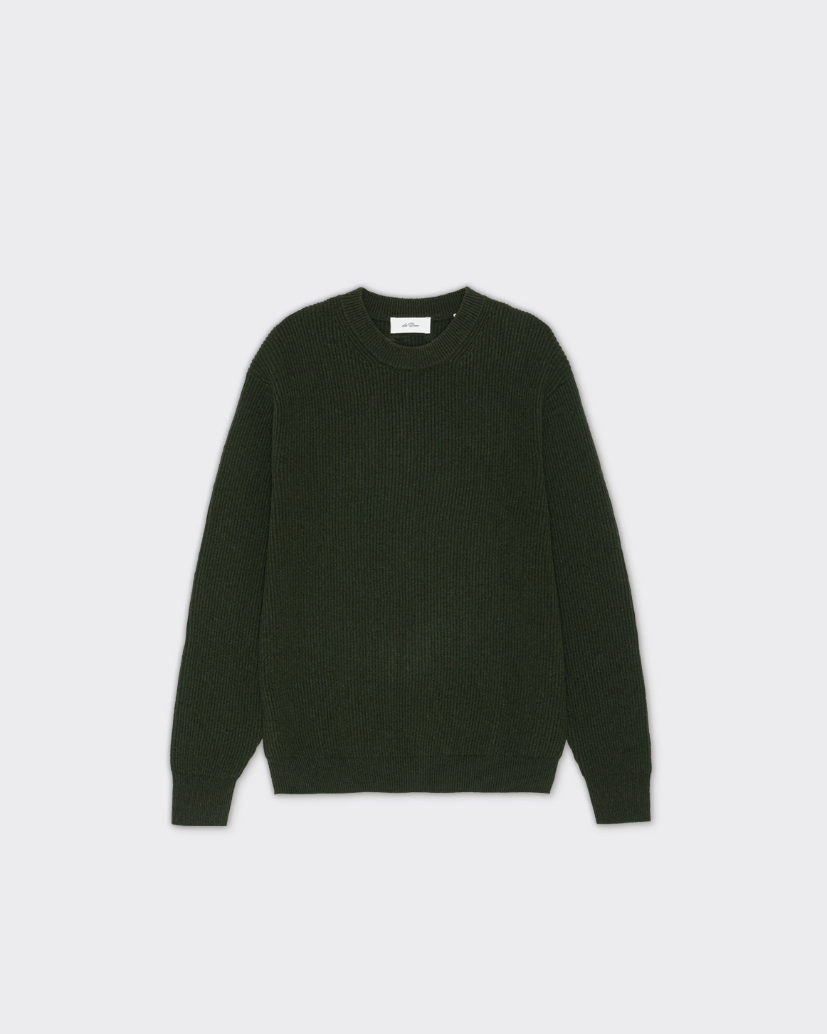 Crewneck Knit Wool Rib Knit Rosin Green