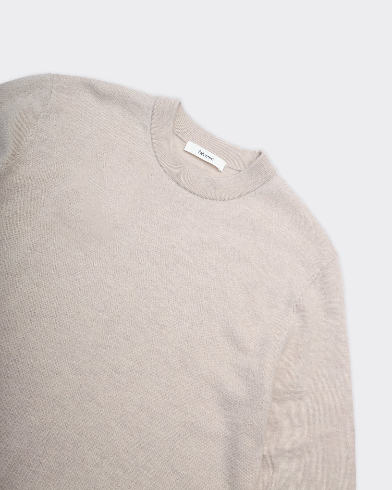 Maglione Relaxed Tray Merino Brushed Oatmeal