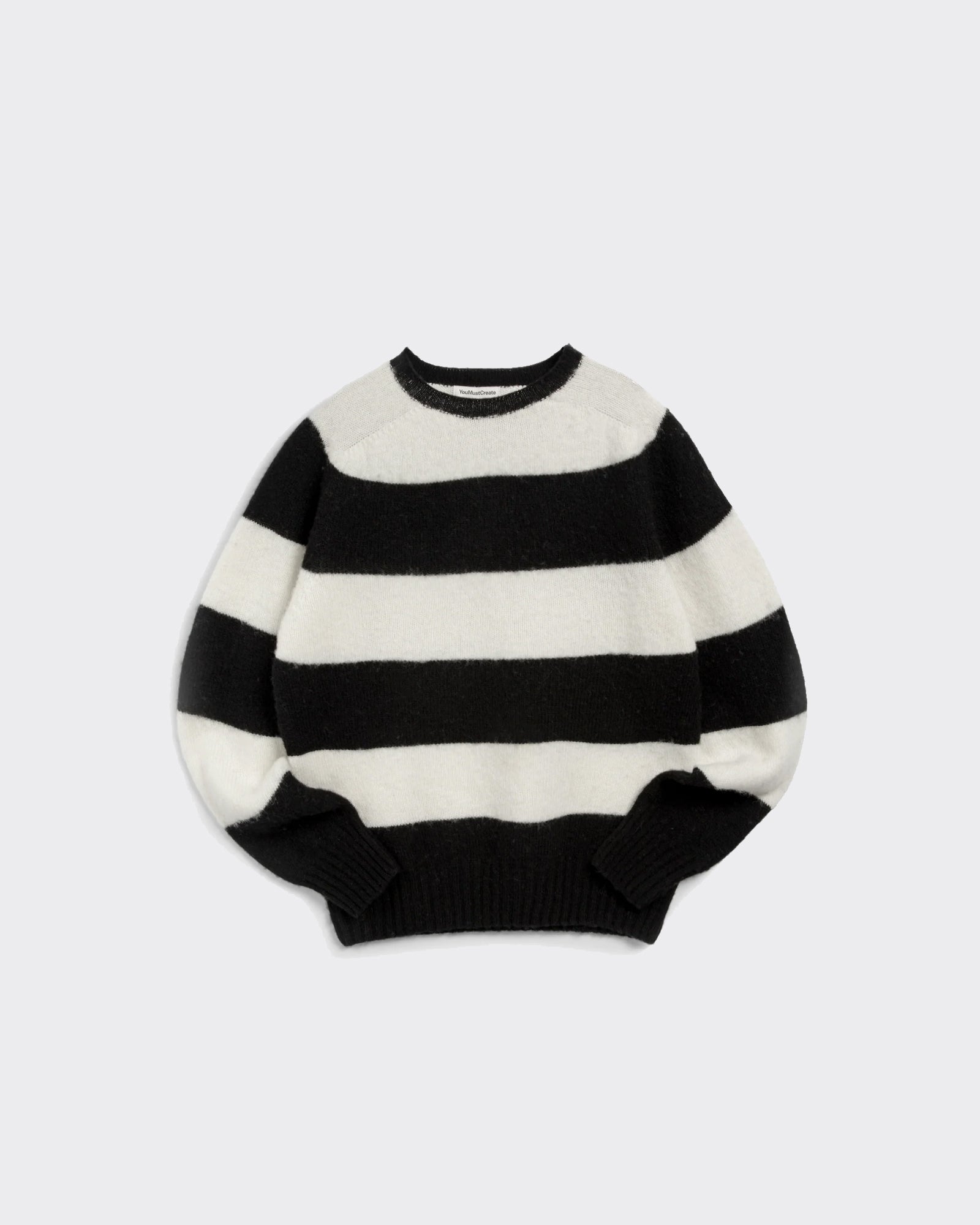 Maglione Knit Suedehead Stripe Nero/Crema