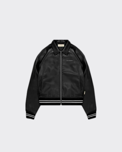 Bomber DISTRESSED LEATHER Nero