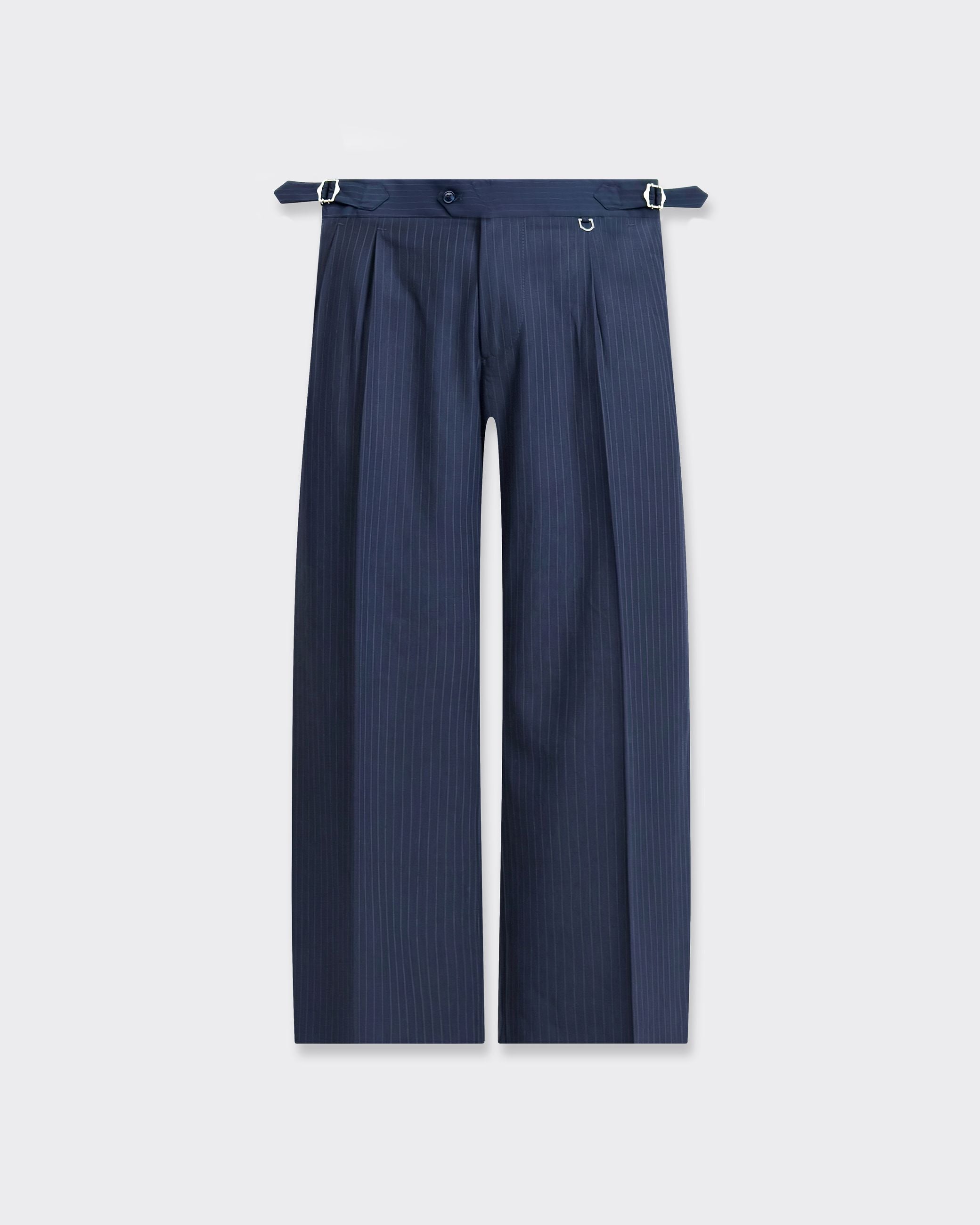 Pantalone Tailored Baggy Pinstripe Blu