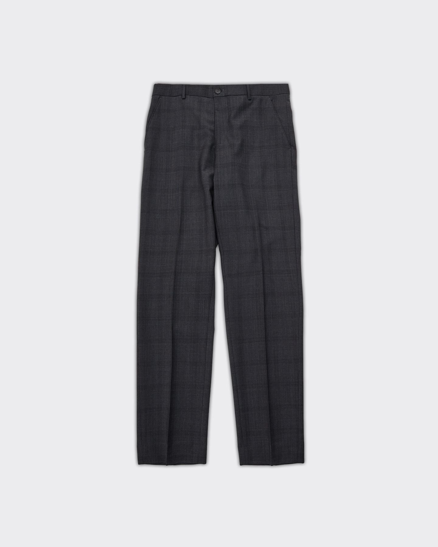 THEO Slim Check Trousers Dark Grey