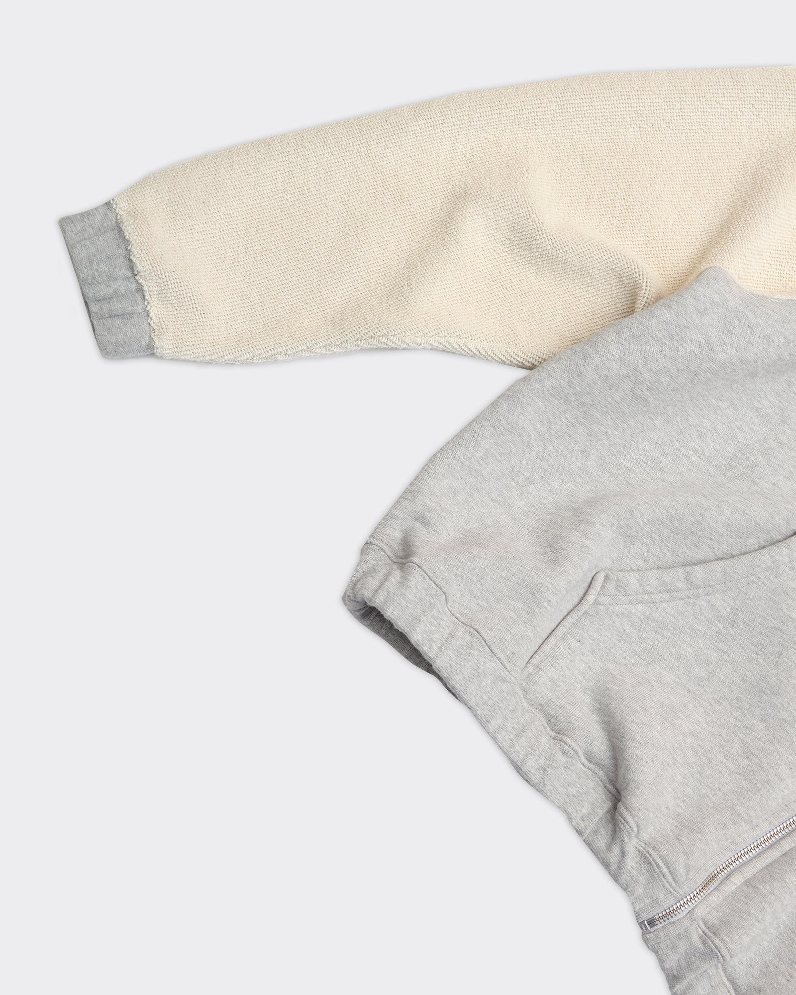 Reverse Full Zip Grey Melange