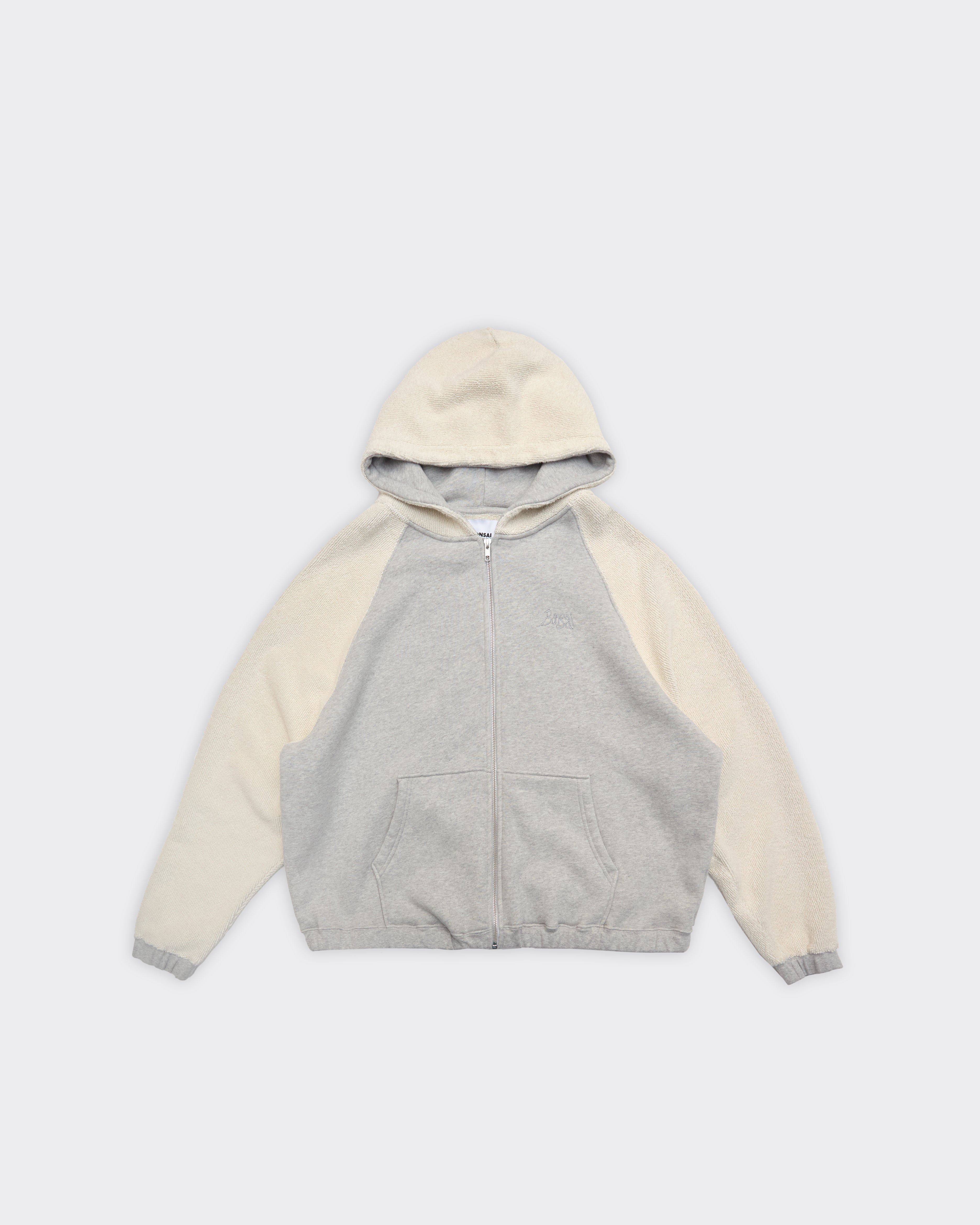 Reverse Full Zip Grey Melange