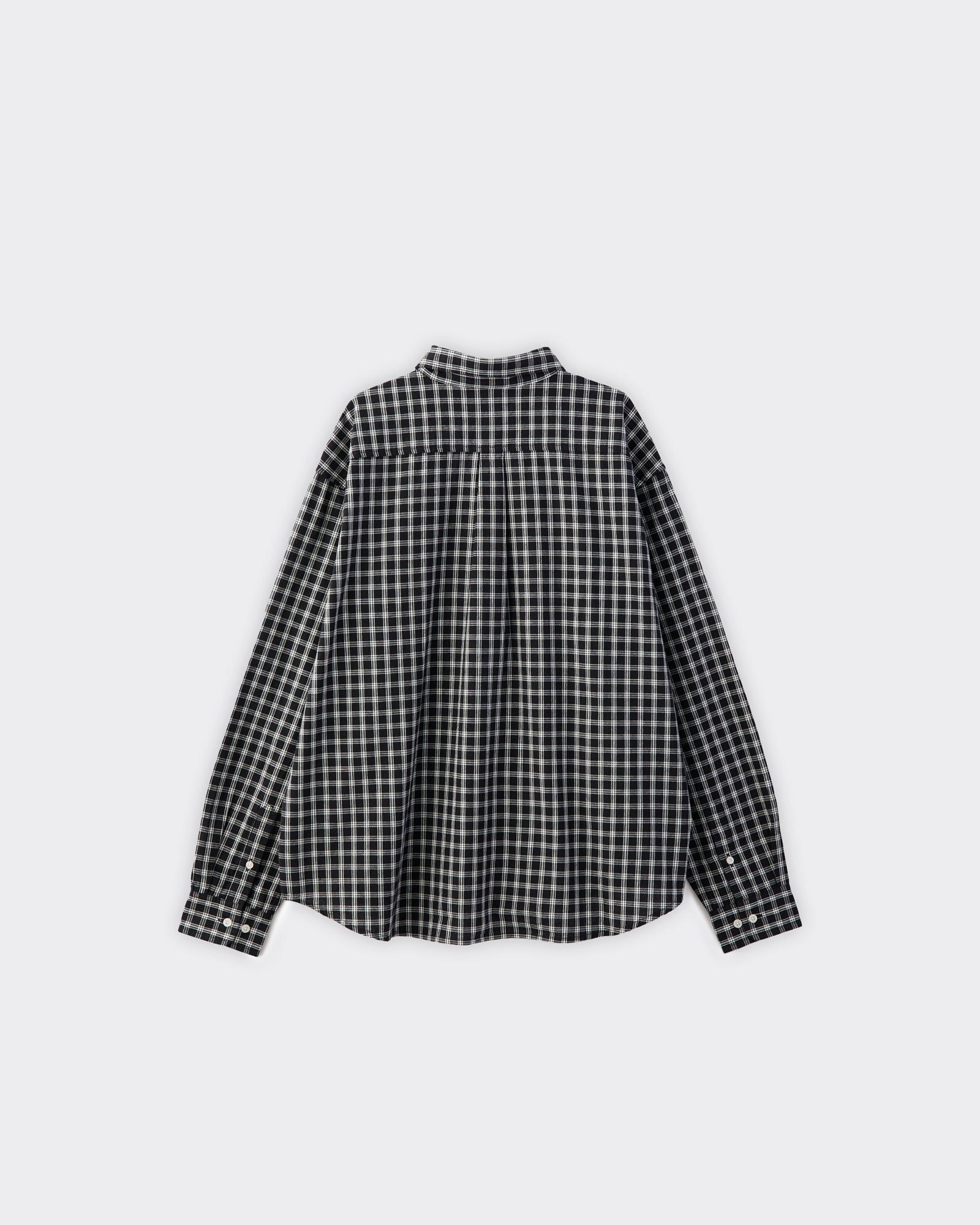 Camicia Patch Logo Plaid Nera