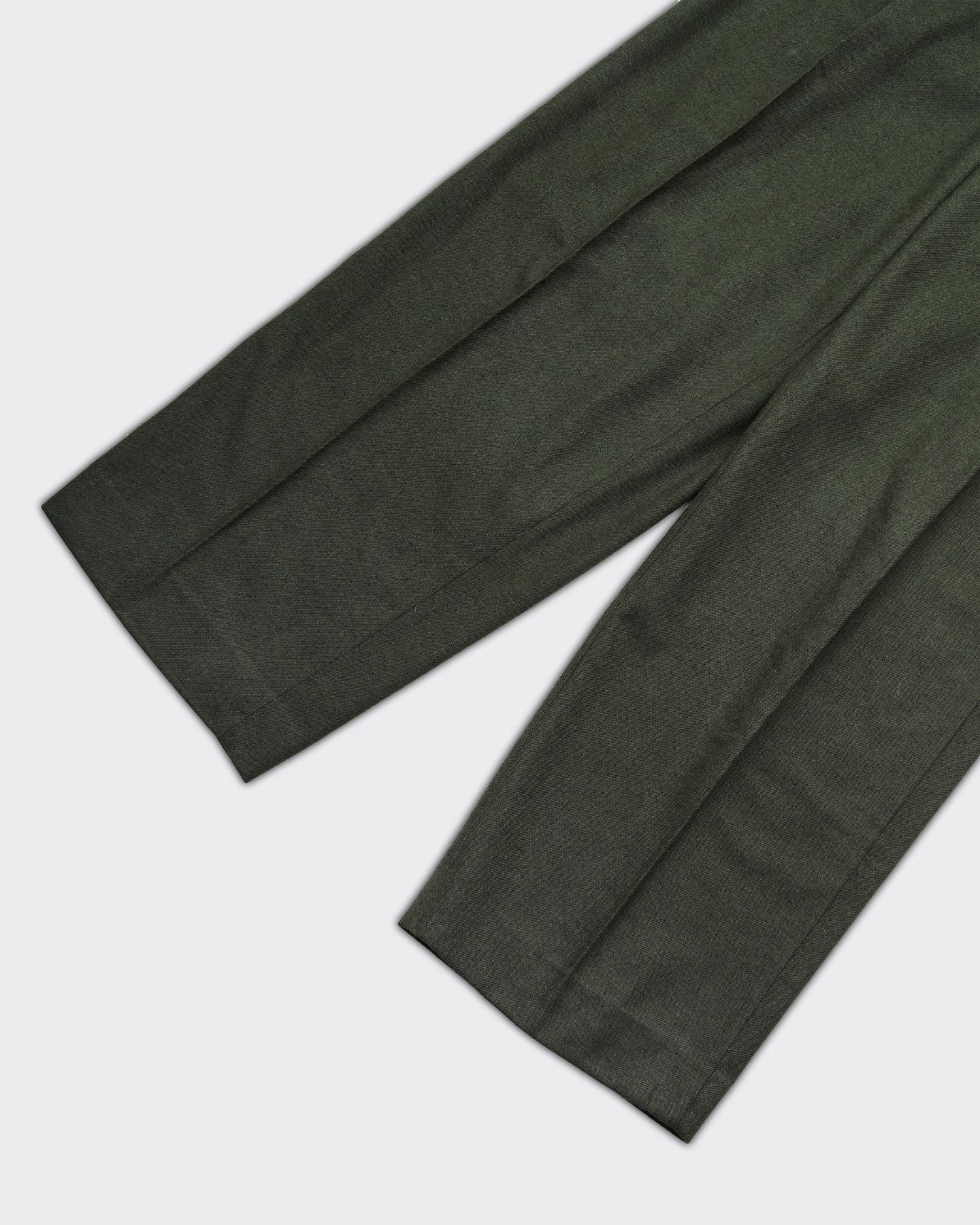 WIDE LEG KOMBU GREEN TROUSERS