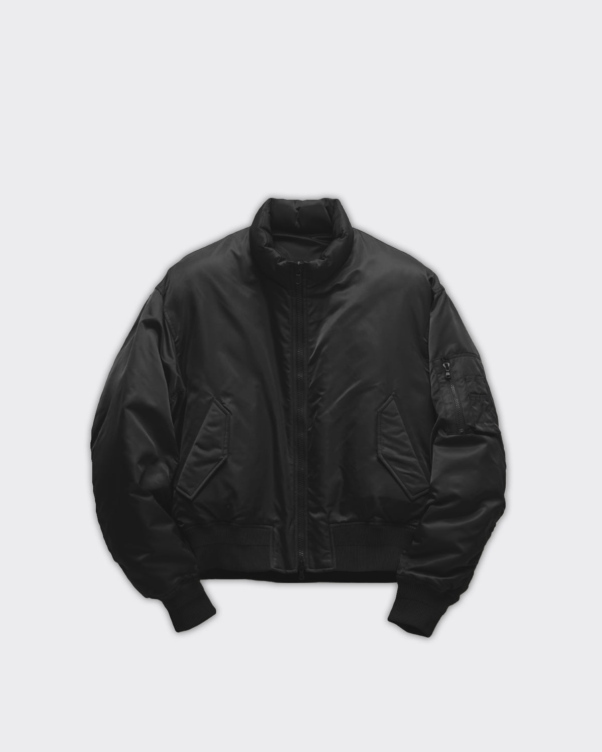 Bomber Puffer Stand Collar Neck Down Nero