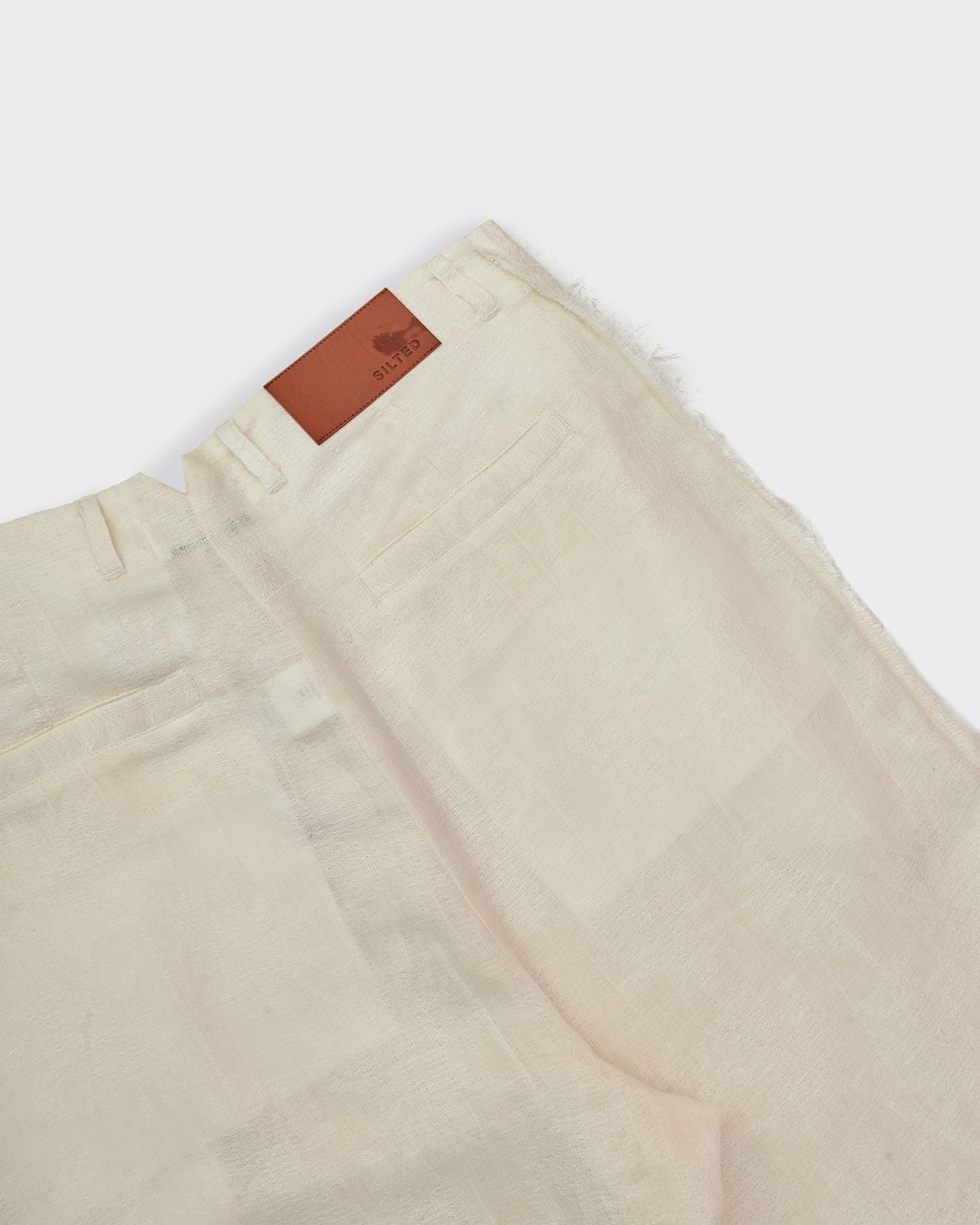 Desillusion Palm Jacquard Trousers White