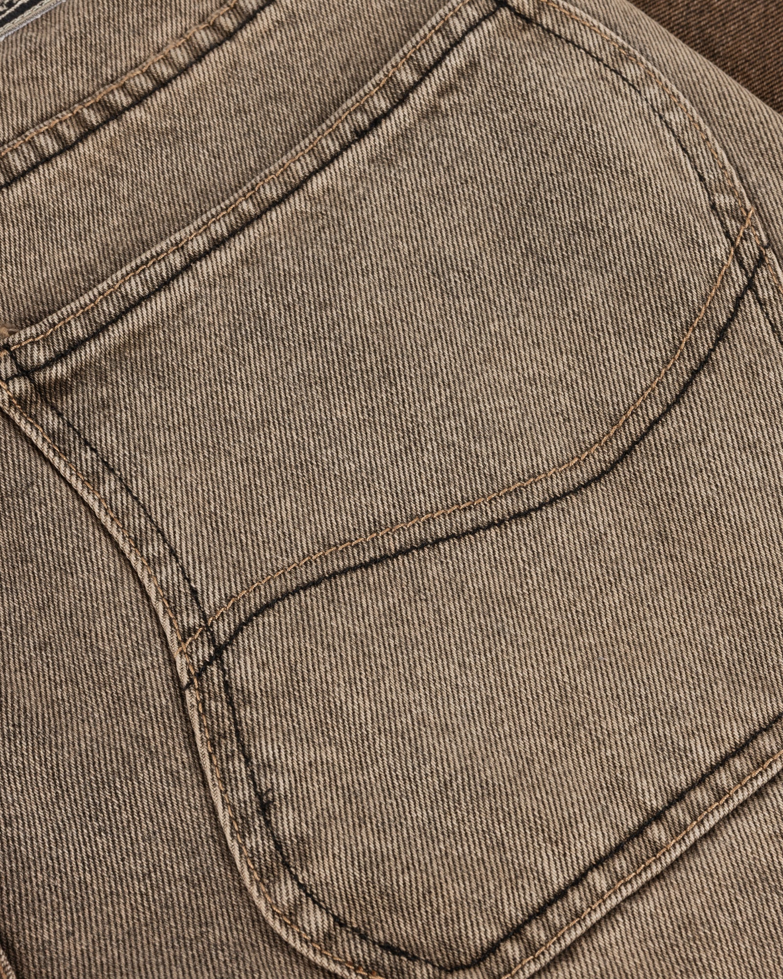 Pantalone Denim Baggy Dipped Sandblasted Marrone