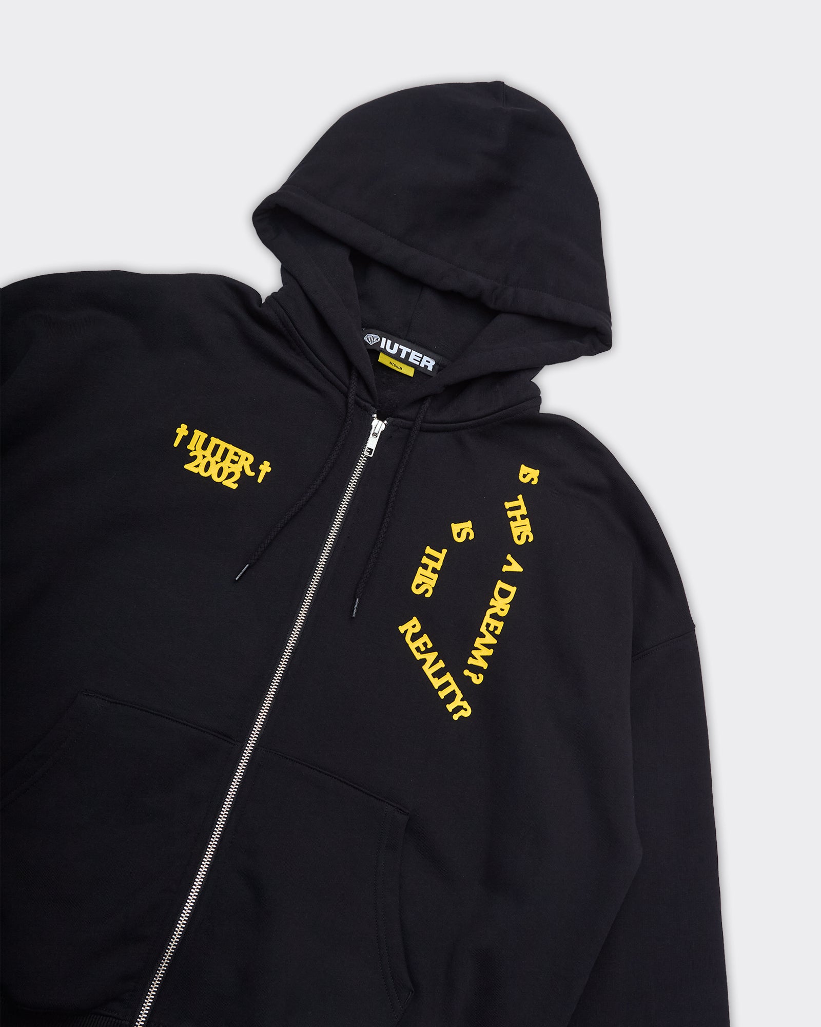 Felpa Con Cappuccio Reality Zip Nera