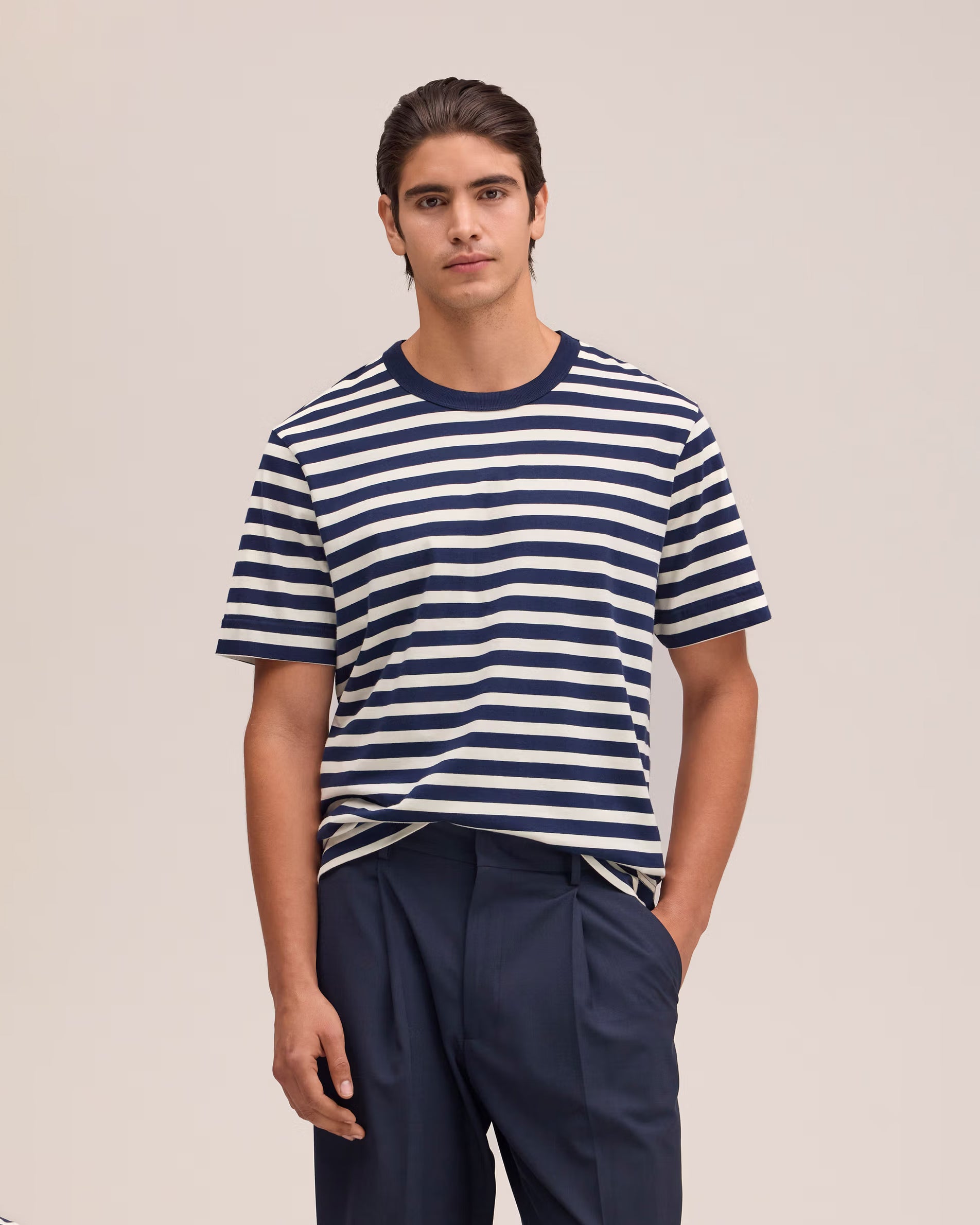 T-Shirt Ss Pedro Stripe Blu
