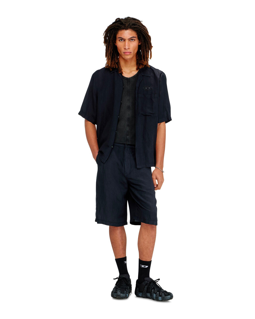 P-Hant Chino Linen Shorts Black