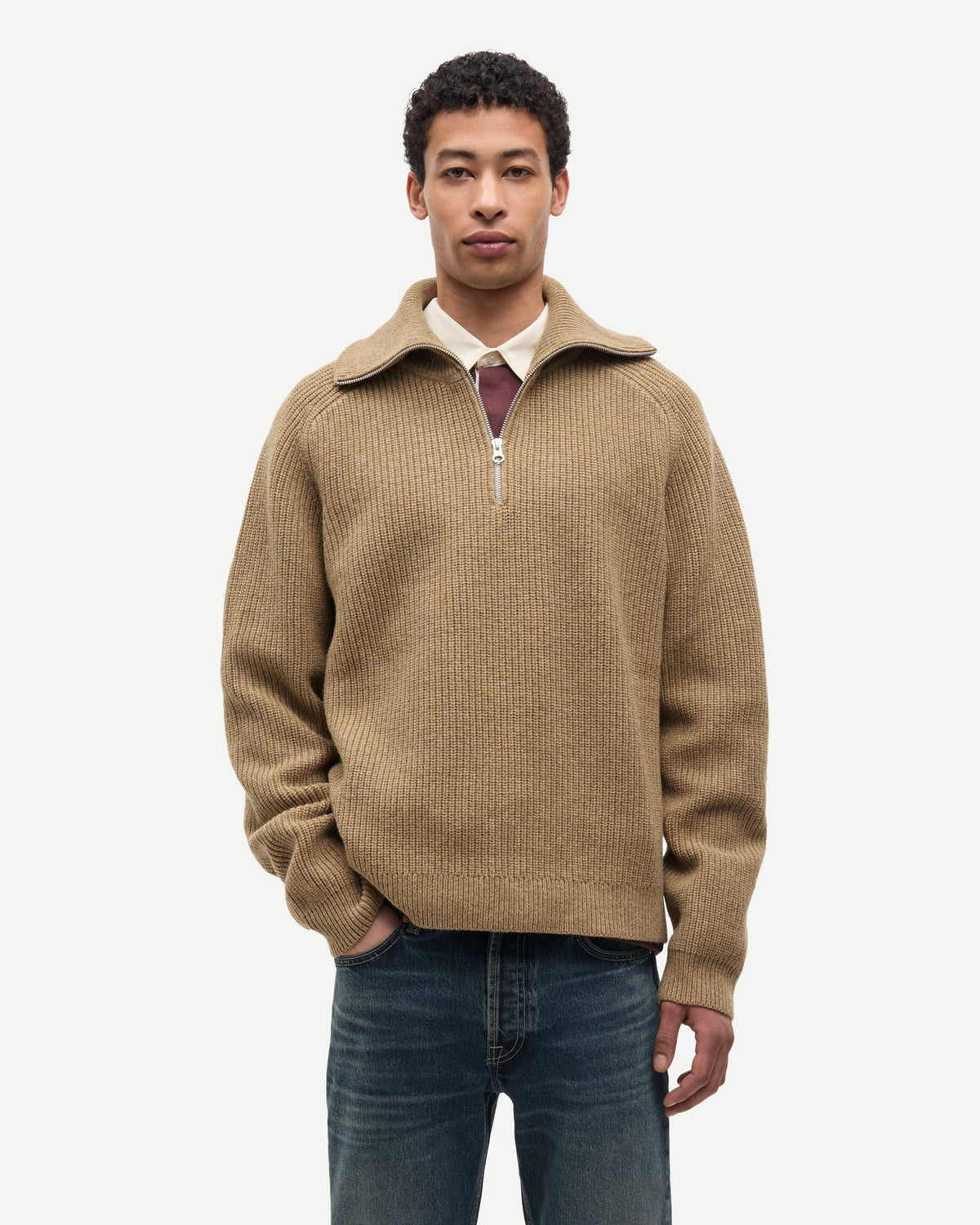 Knit Sarick Turtleneck Lead Gray